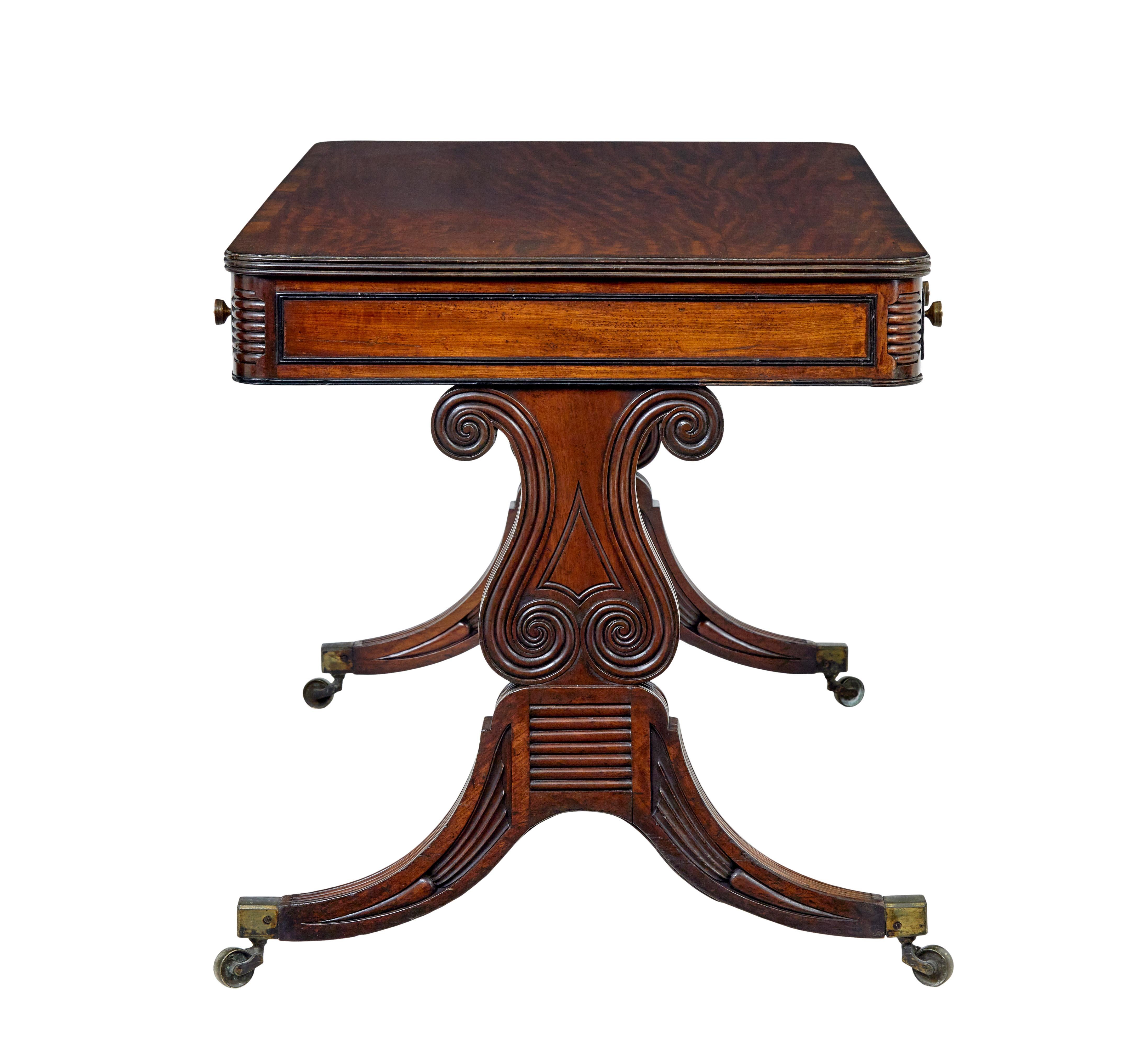 19th Century 19th century William IV mahogany library desk For Sale