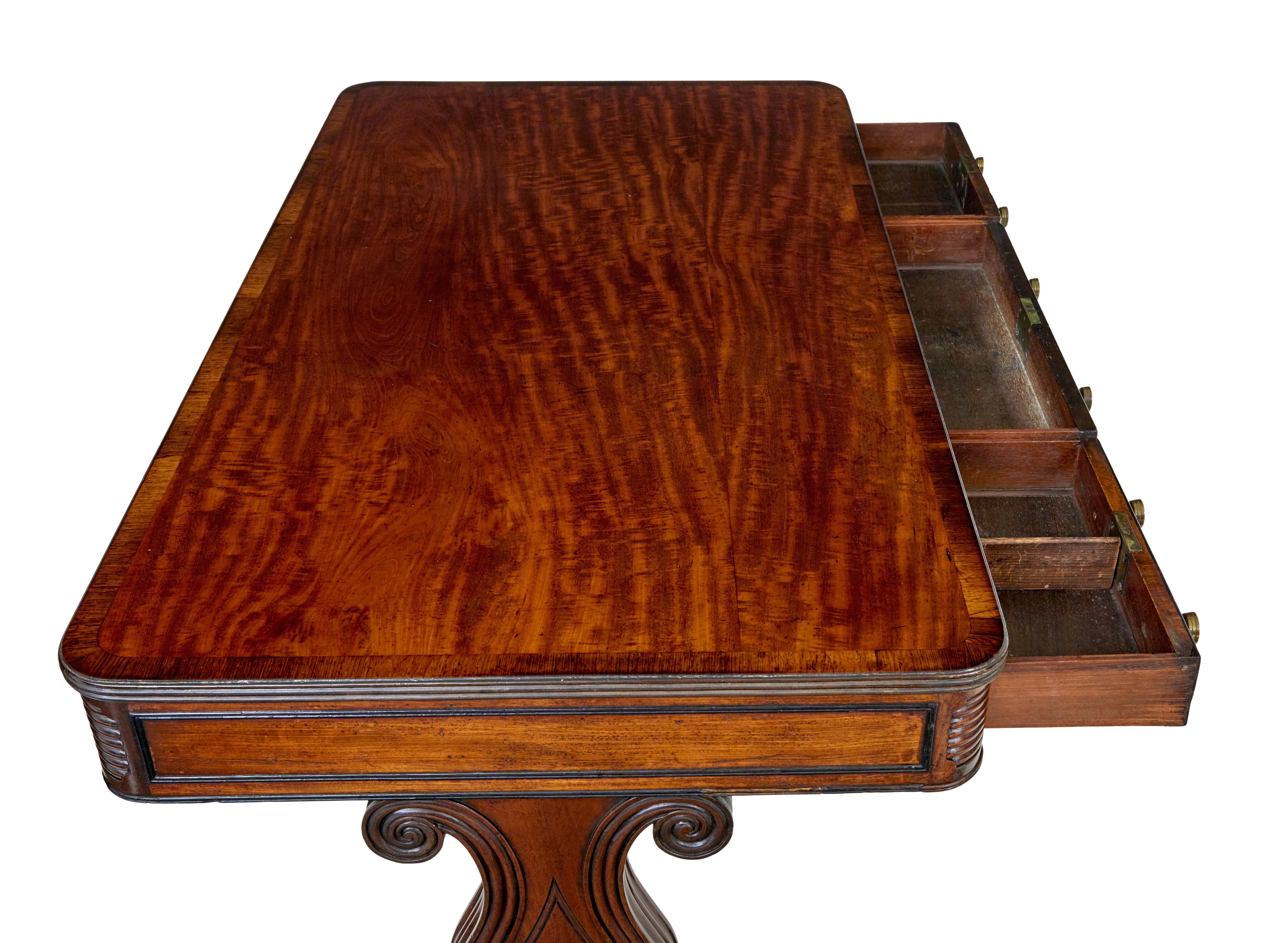 Mahogany 19th century William IV mahogany library desk For Sale