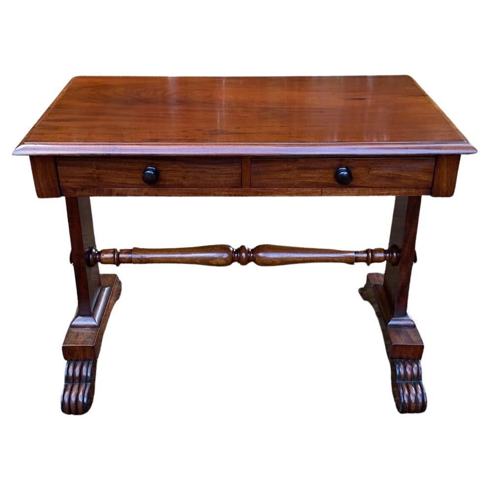 19th Century William IV Mahogany Library Table For Sale
