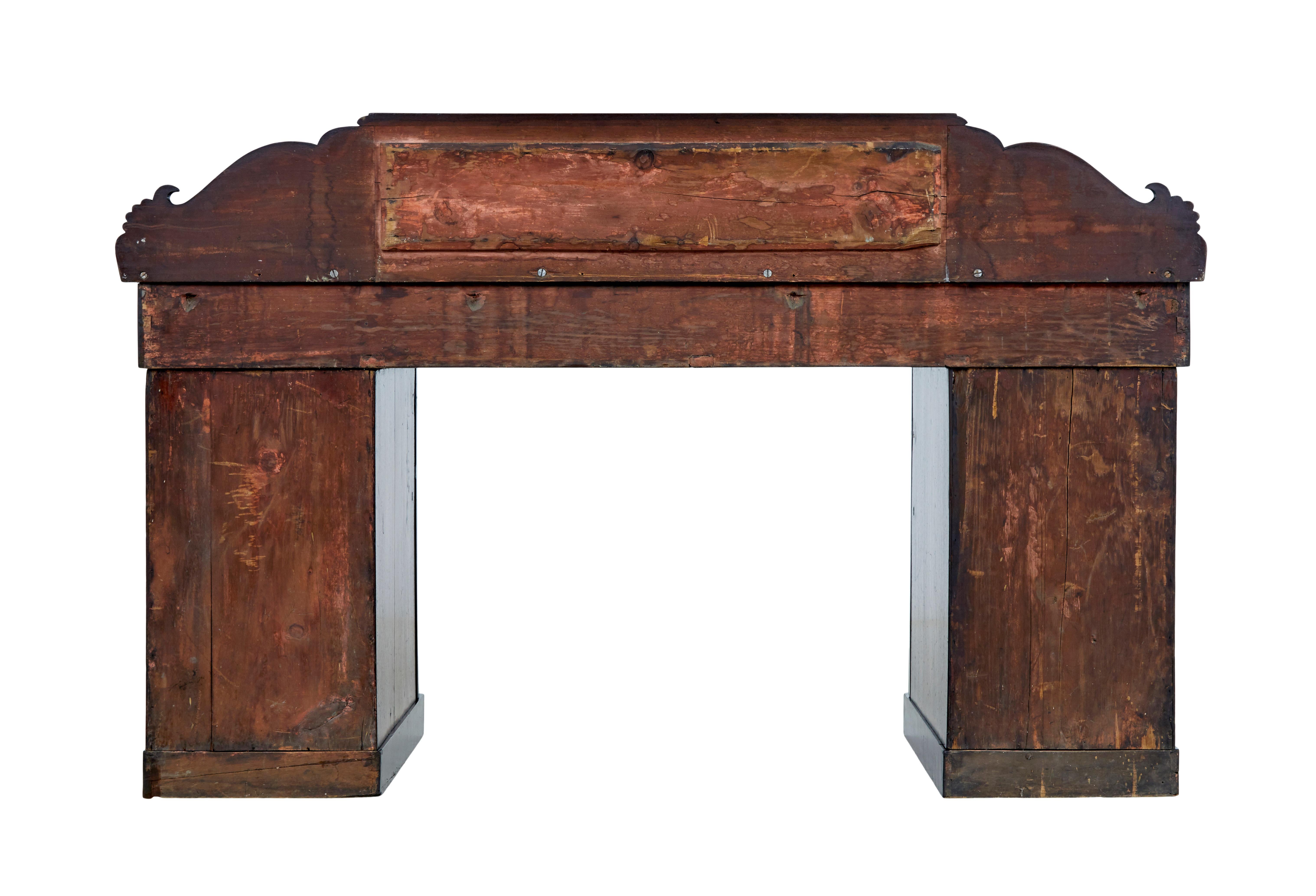 Hand-Carved 19th century William IV mahogany pedestal sideboard For Sale