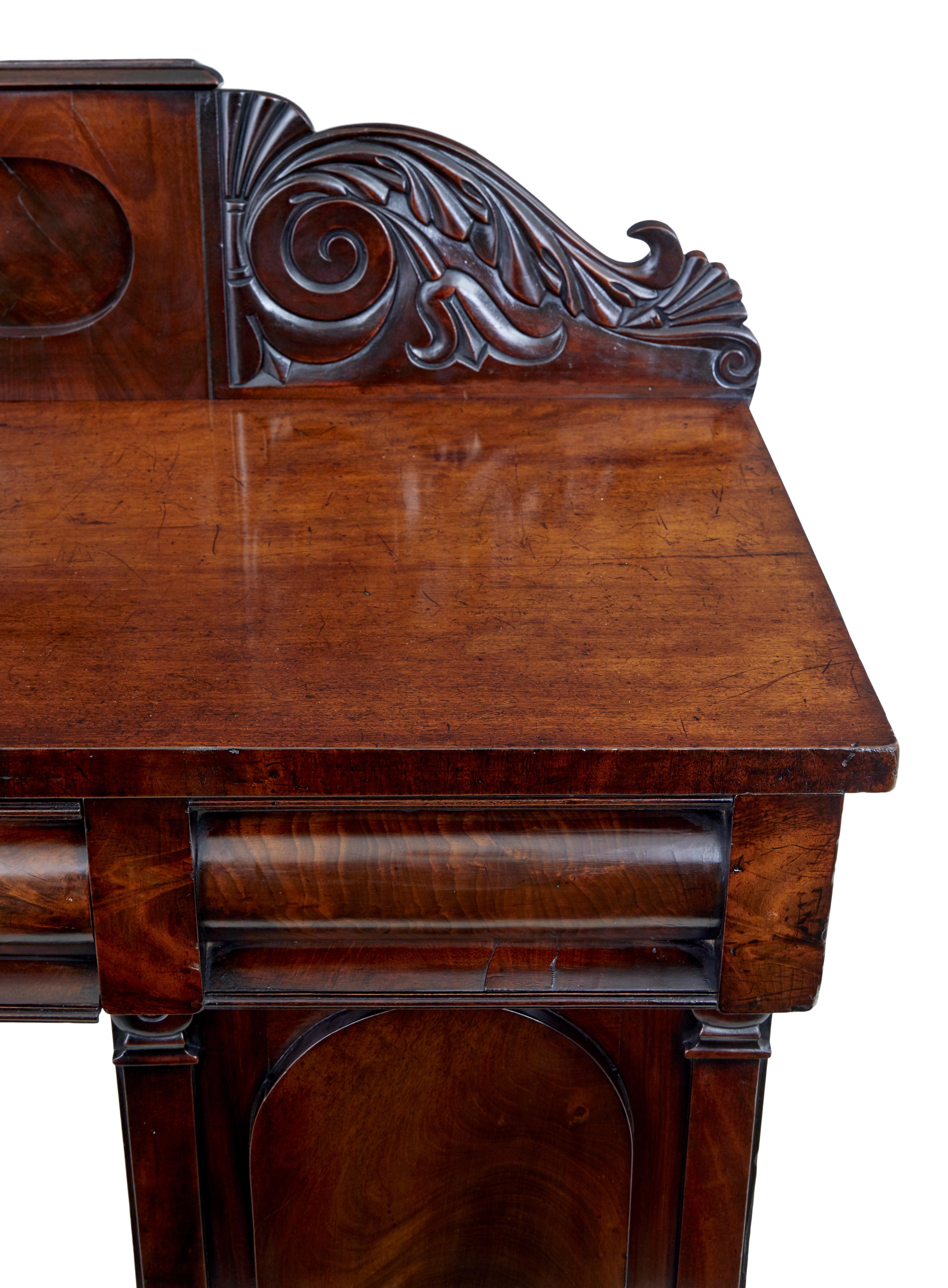 19th century William IV mahogany pedestal sideboard For Sale 1