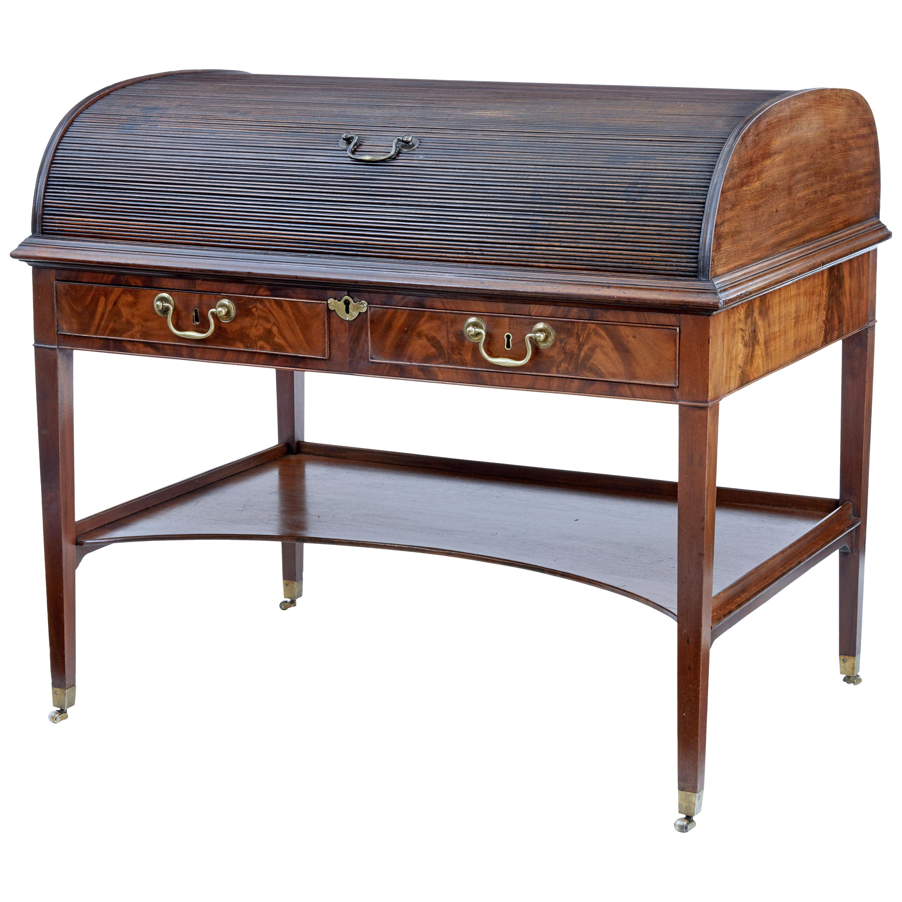 19th Century William IV Mahogany Rolltop Writing Desk