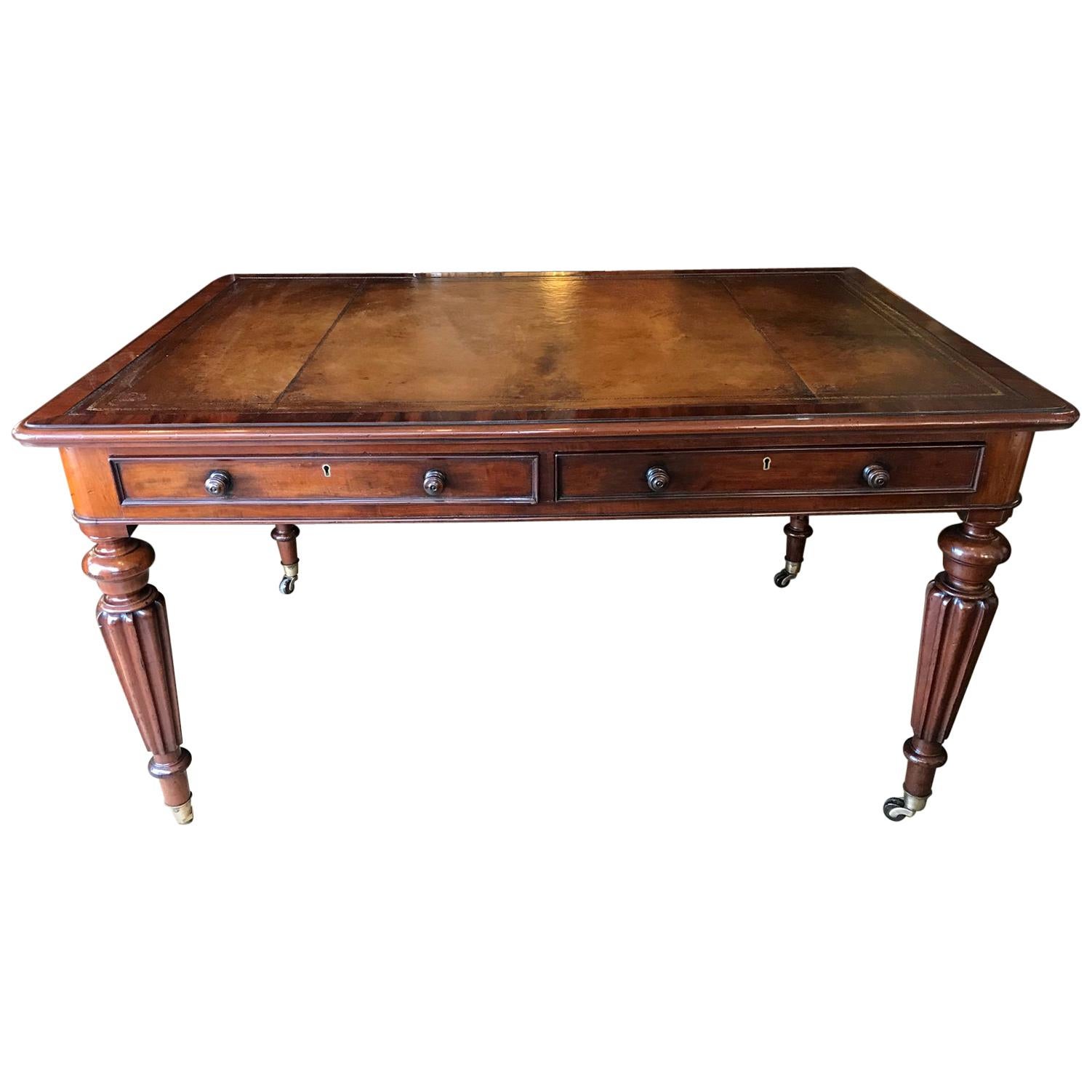 19th Century / William IV Mahogany Writing Table For Sale