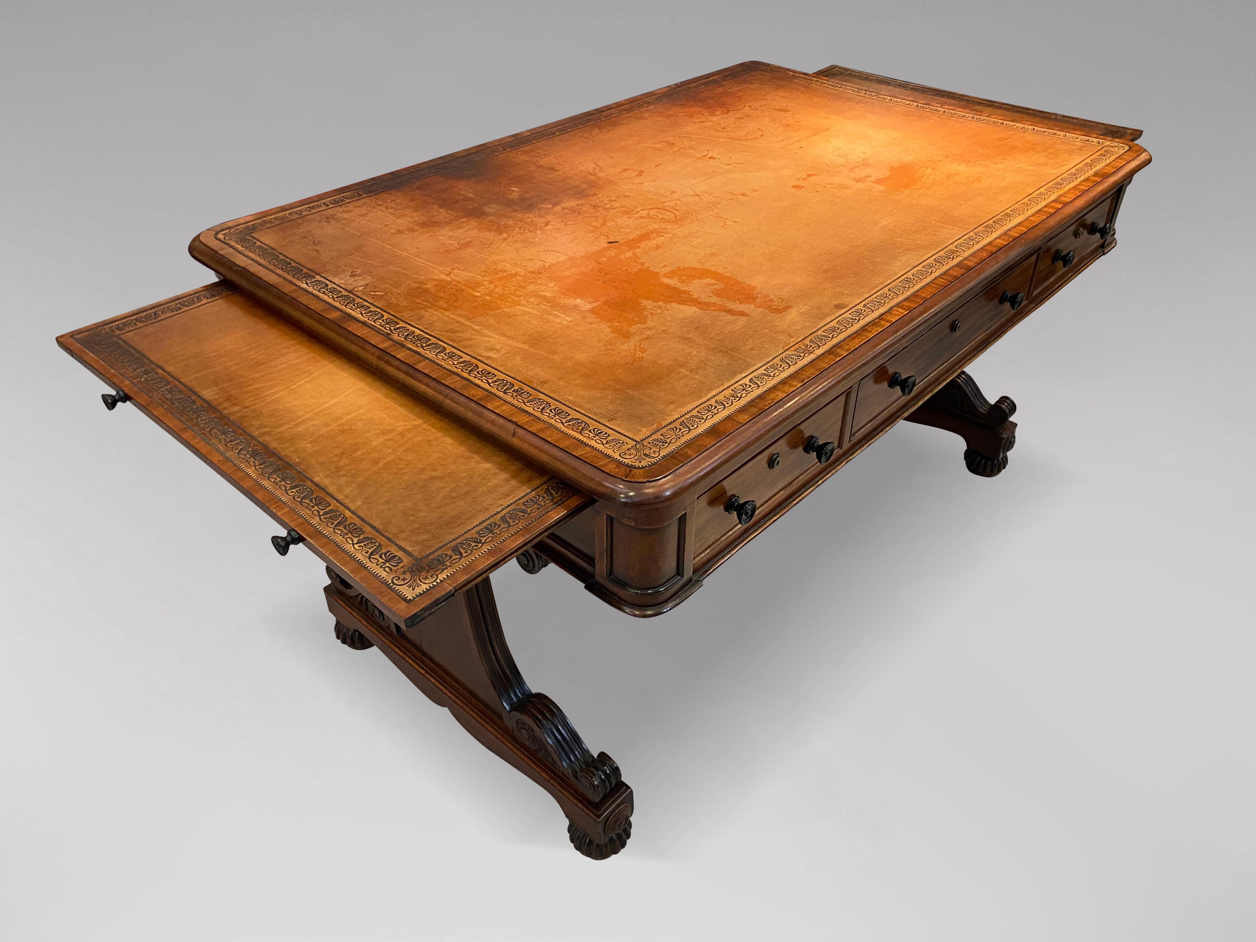 19th Century William IV Period Mahogany Partners Writing Table 2