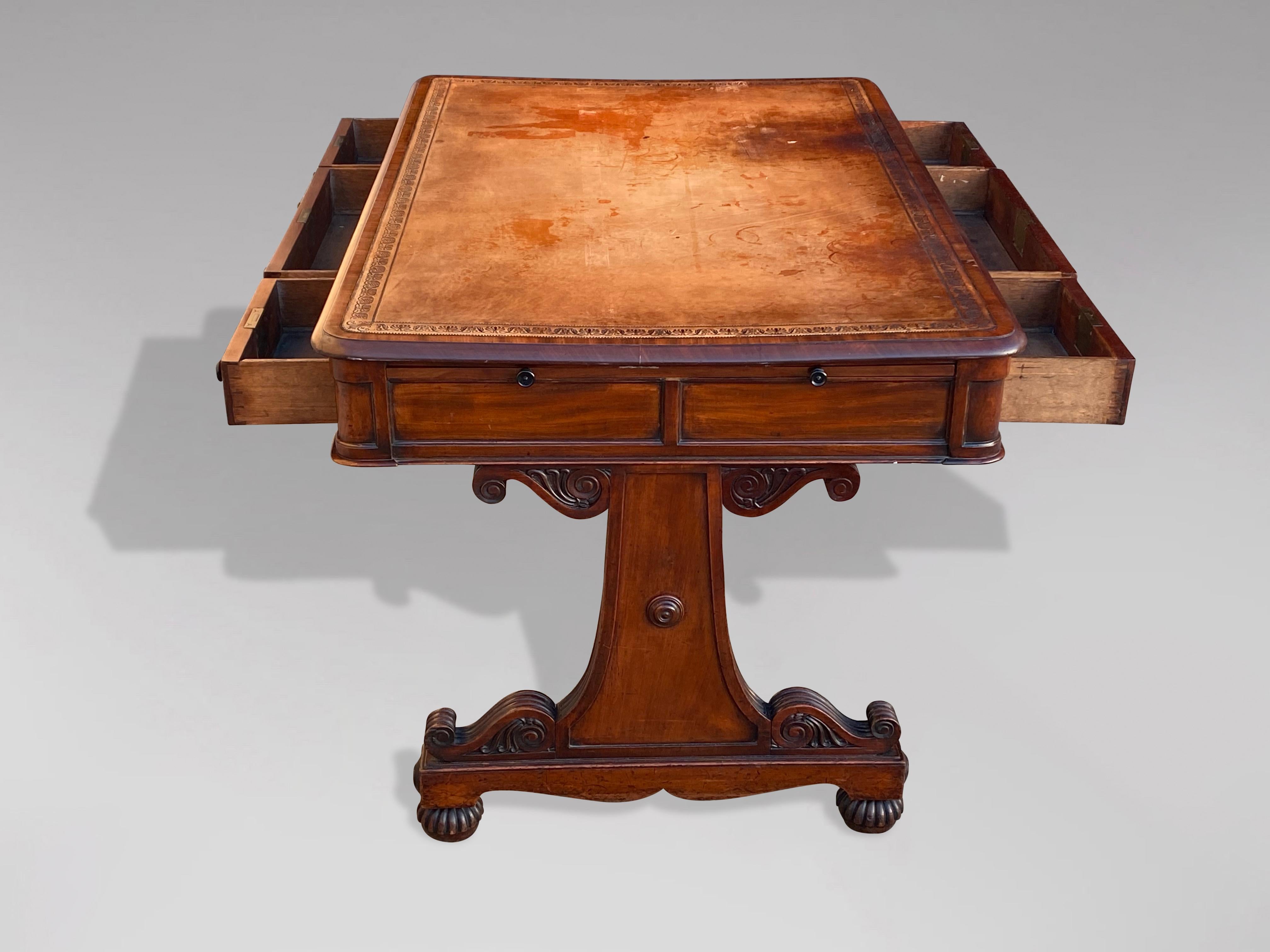 19th Century William IV Period Mahogany Partners Writing Table 3
