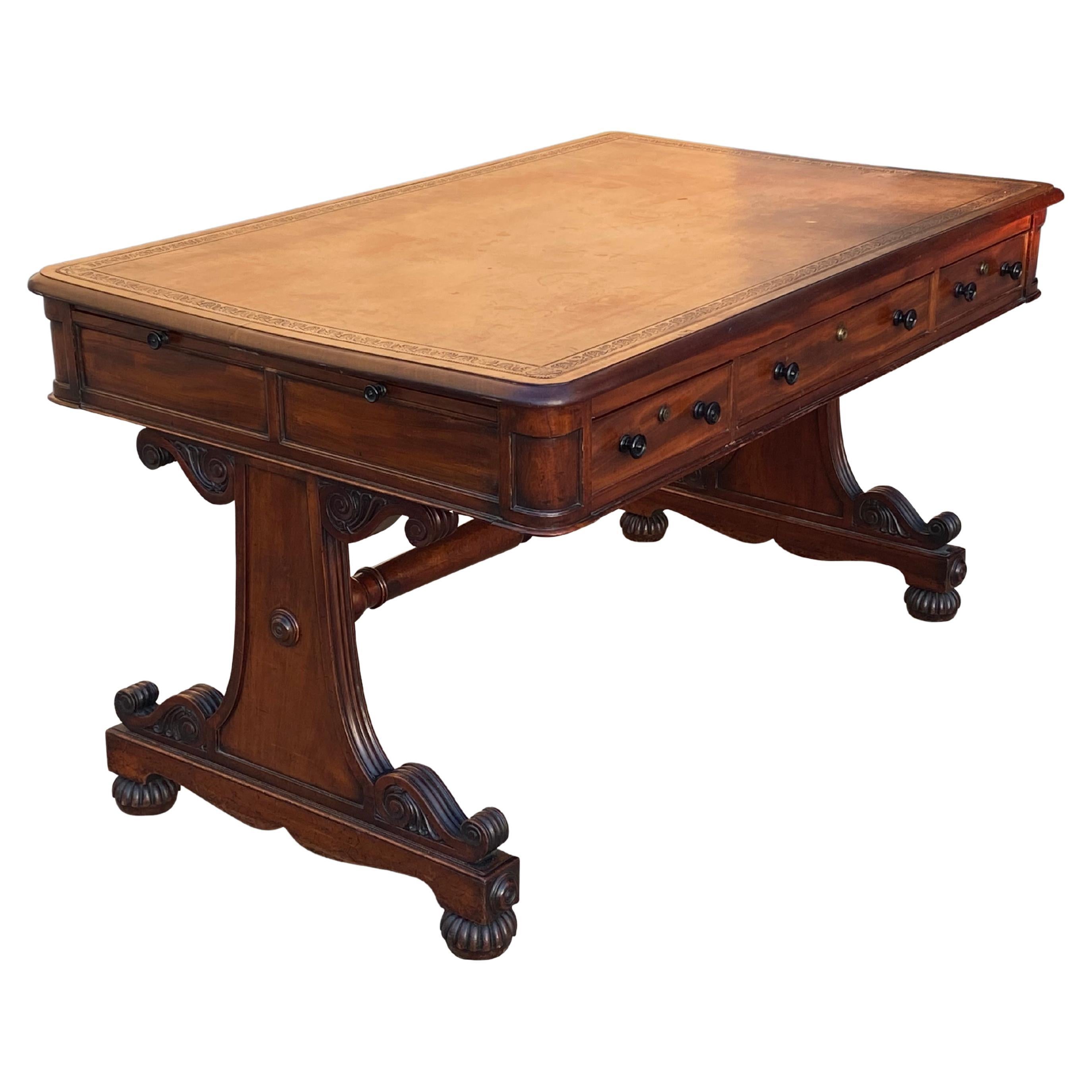 19th Century William IV Period Mahogany Partners Writing Table