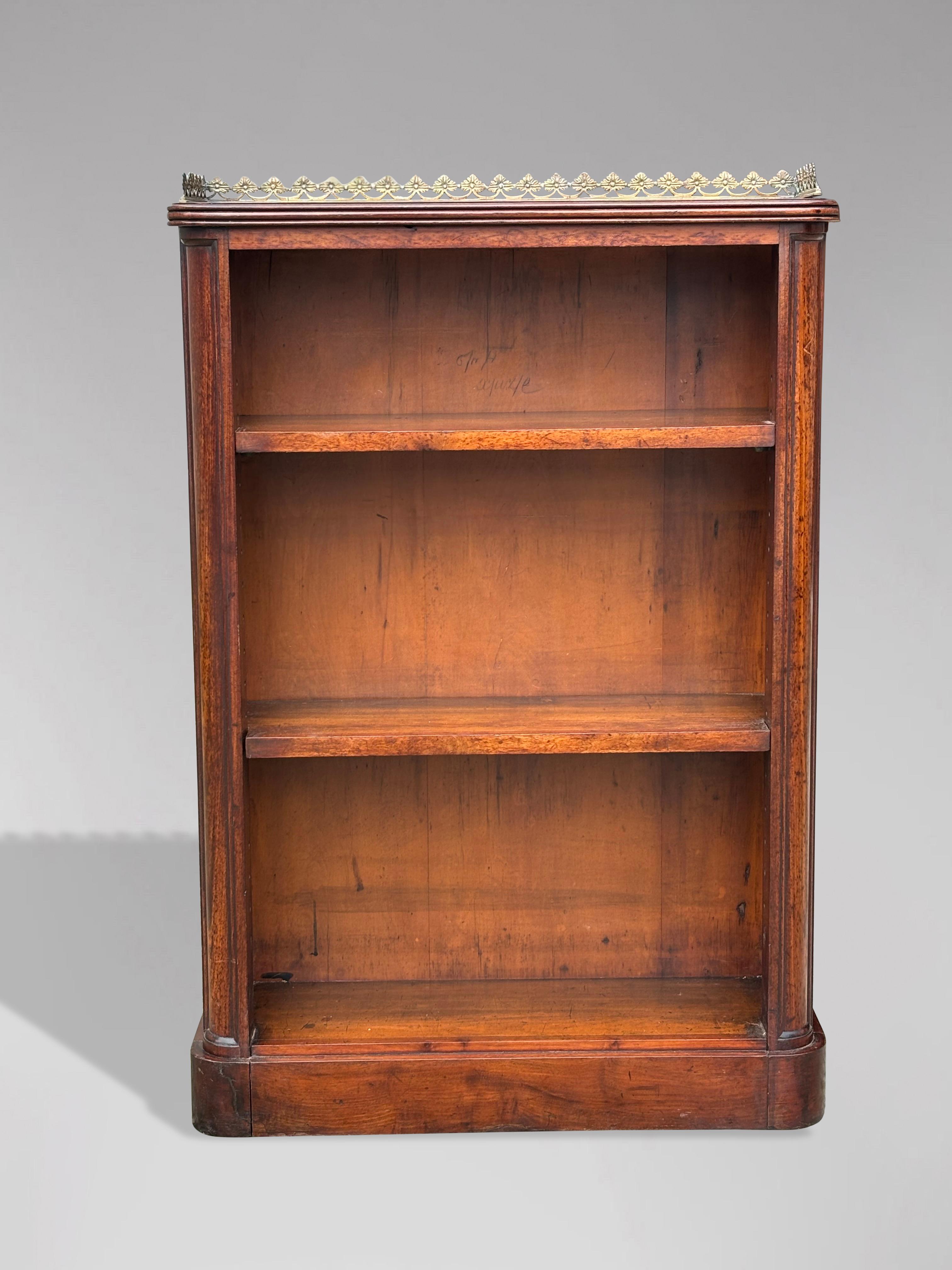 Polished 19th Century William IV Period Open Low Bookcase For Sale