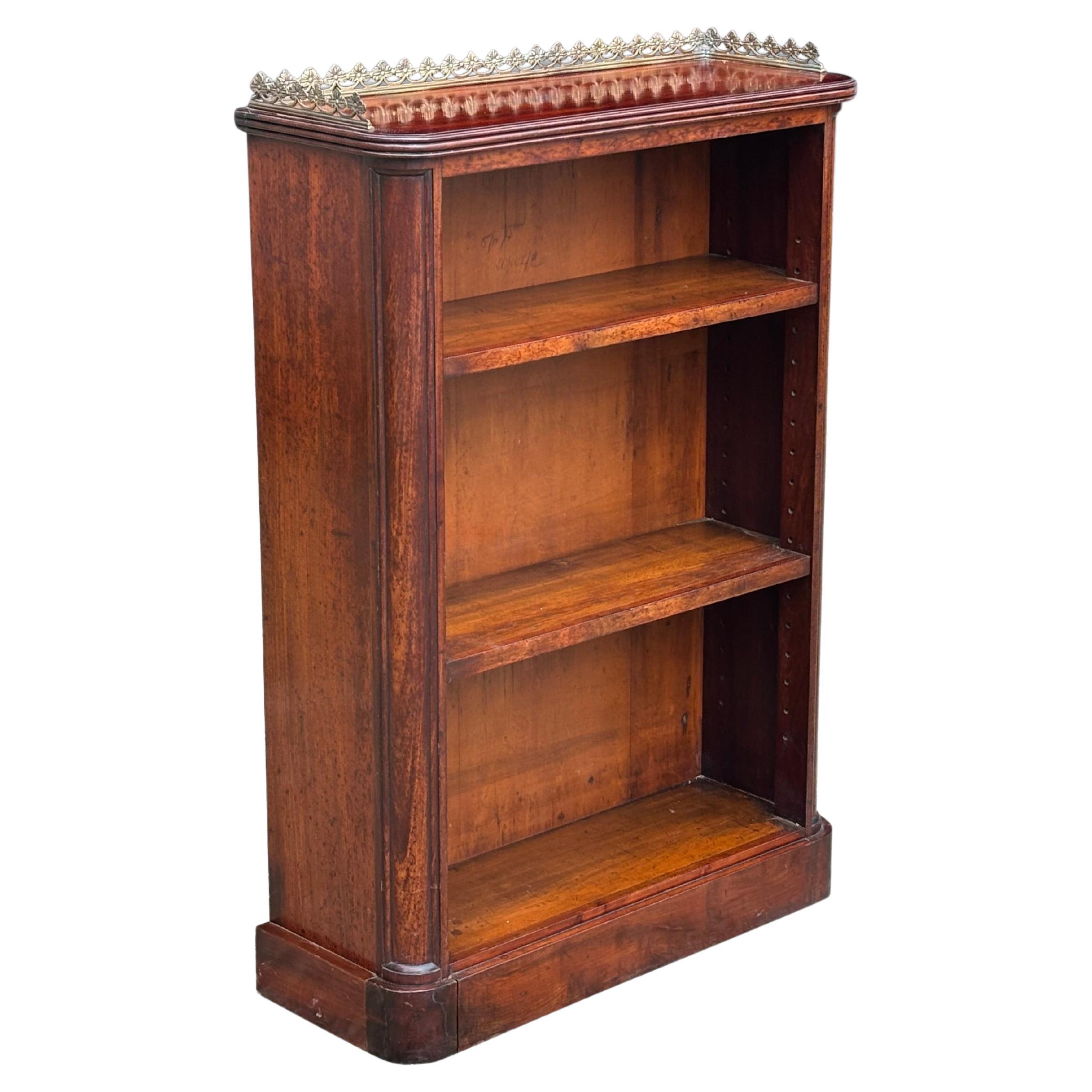 19th Century William IV Period Open Low Bookcase For Sale