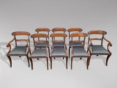 19th Century William IV Period Set of 8 Mahogany Dining Chairs