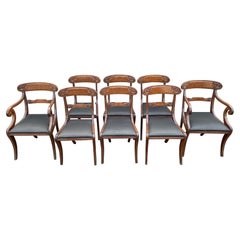 19th Century William IV Period Set of 8 Mahogany Dining Chairs