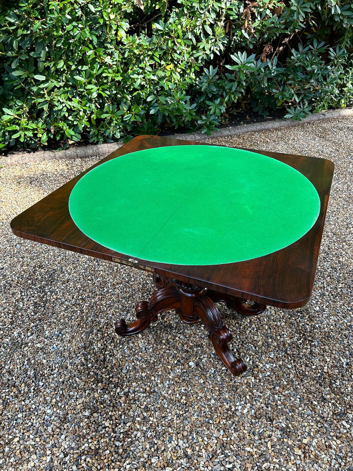 19th Century William IV Rosewood Card Table 6