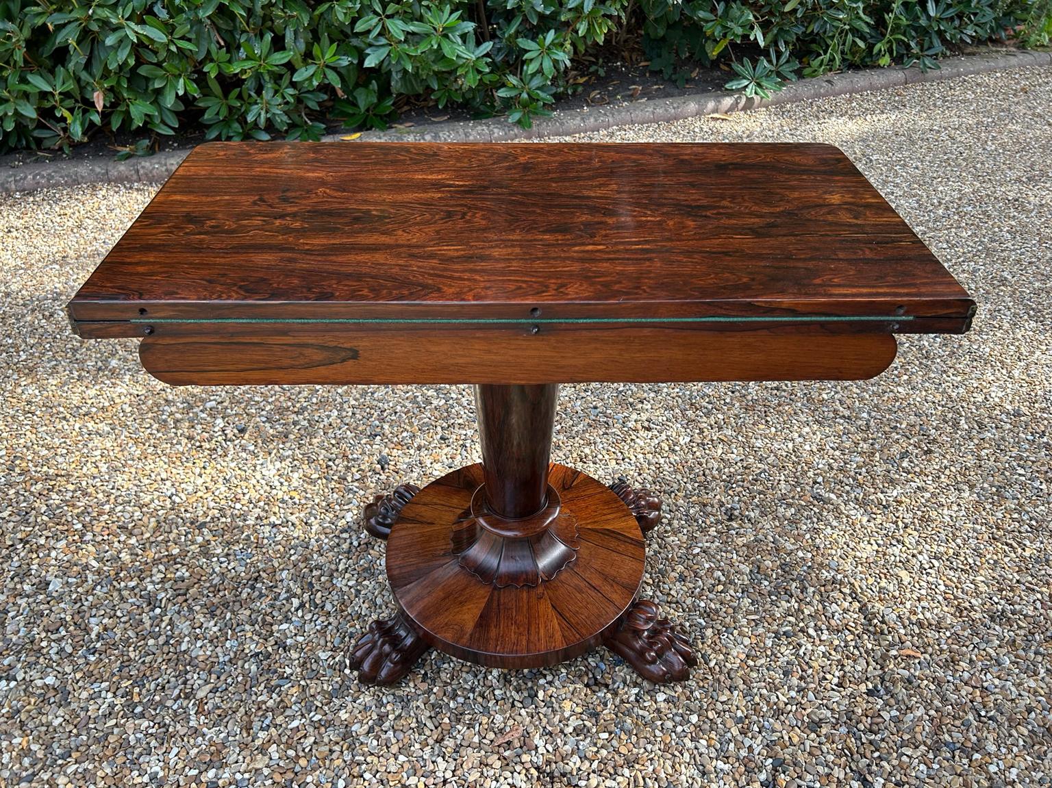 19th Century William IV Rosewood Card Table 9