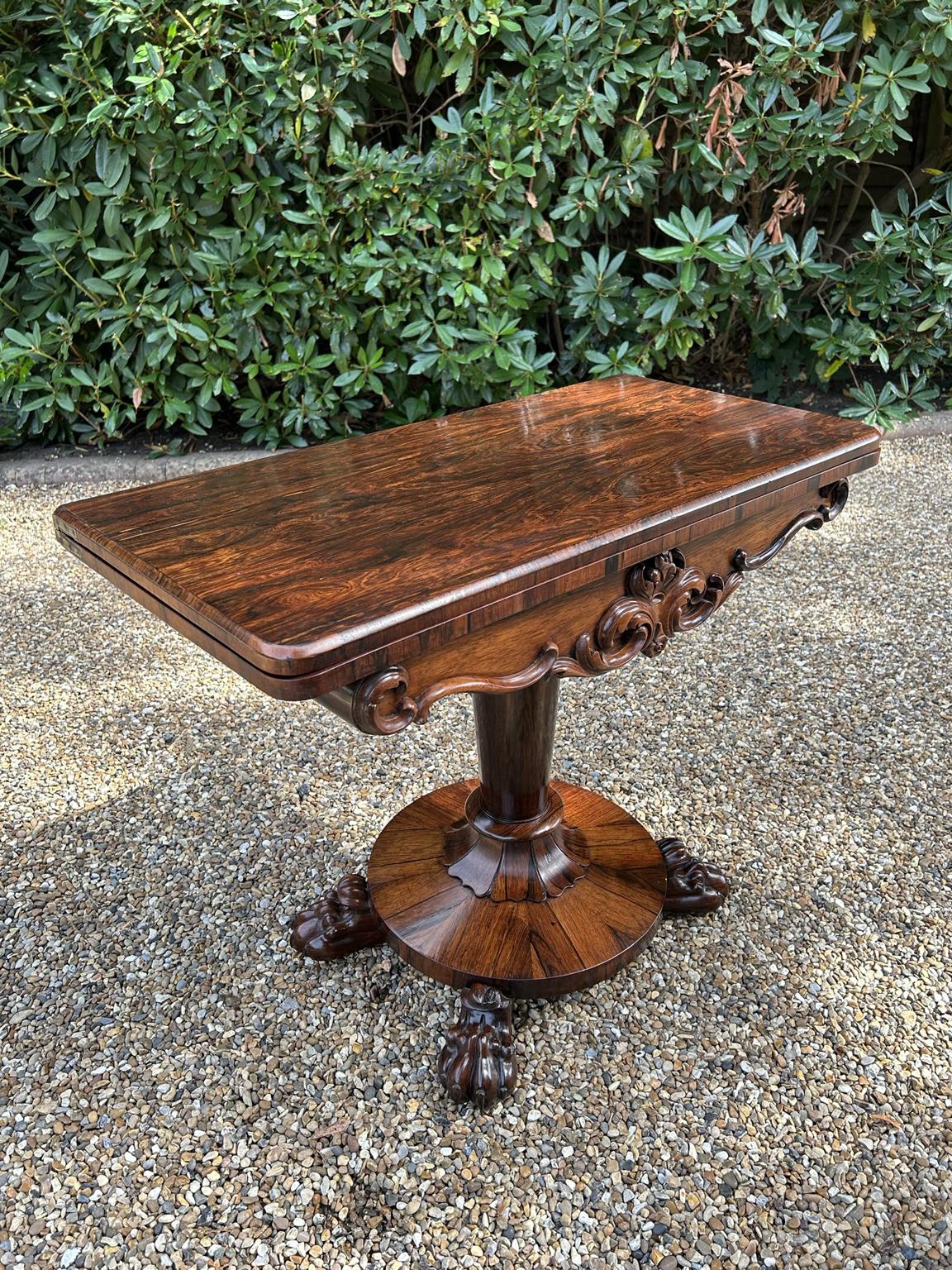 English 19th Century William IV Rosewood Card Table