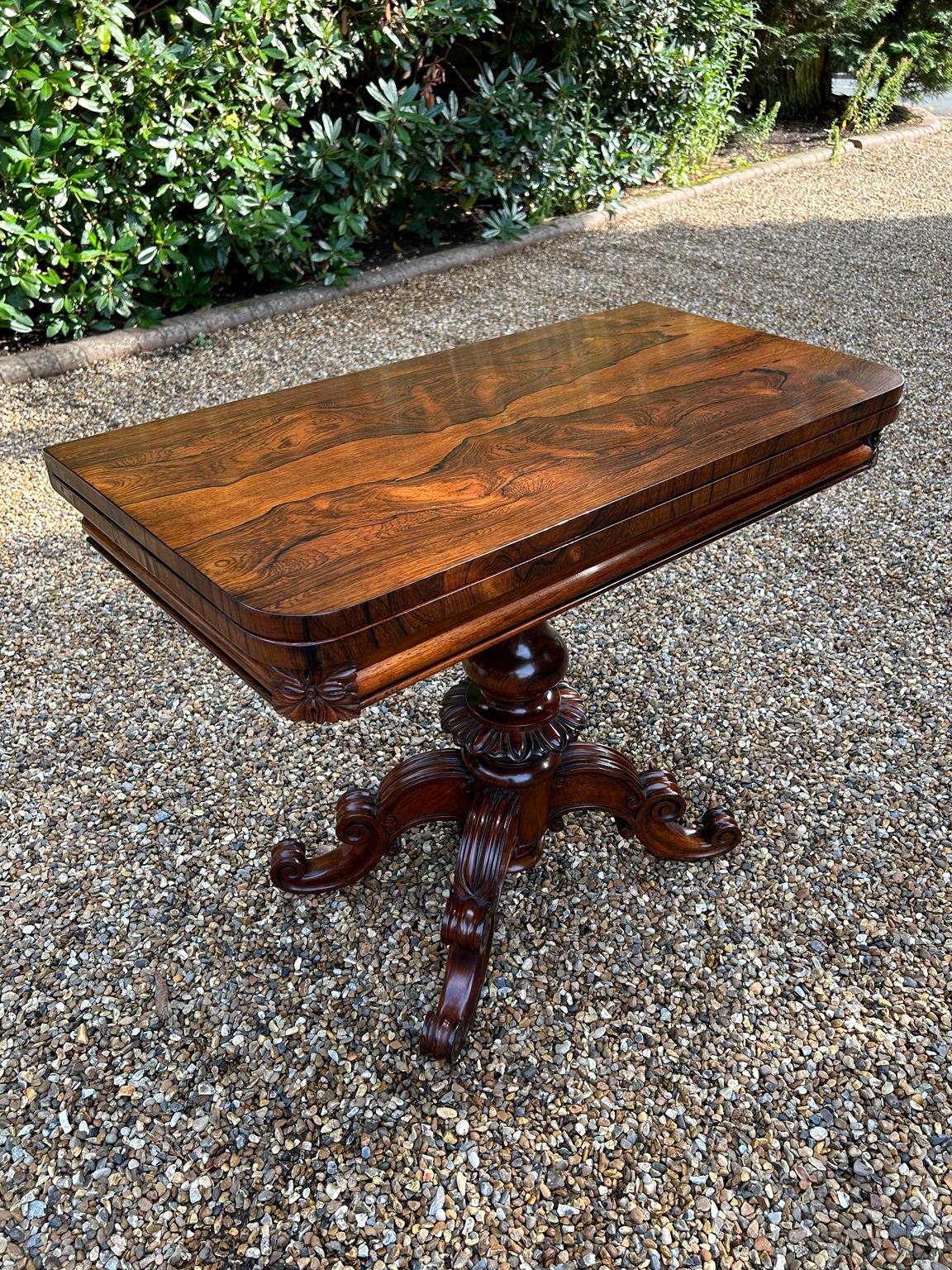 English 19th Century William IV Rosewood Card Table