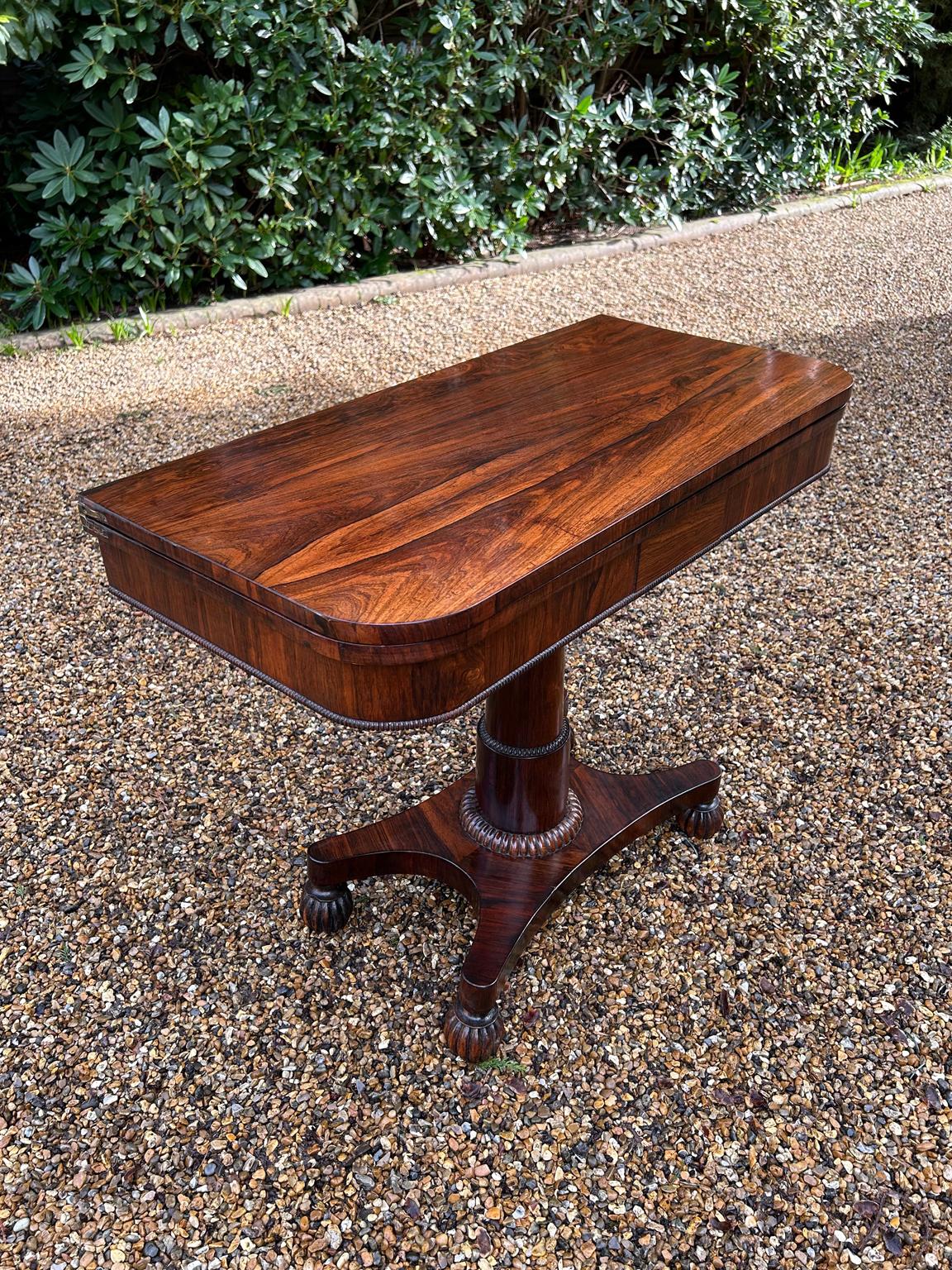English 19th Century William IV Rosewood Card Table For Sale