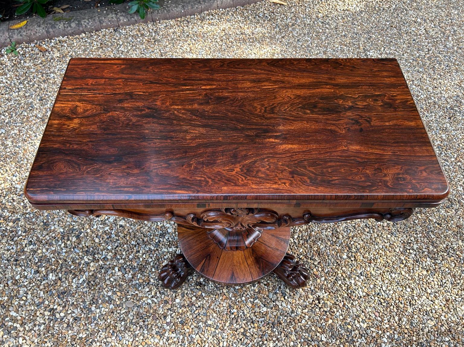 19th Century William IV Rosewood Card Table In Good Condition In Richmond, Surrey