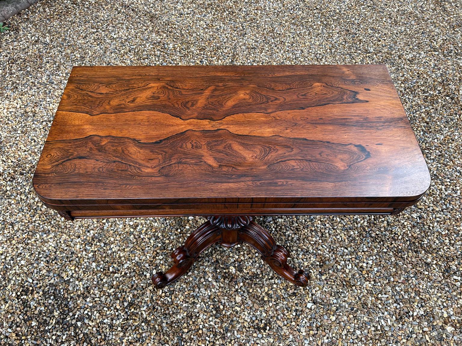 19th Century William IV Rosewood Card Table In Good Condition In Richmond, Surrey