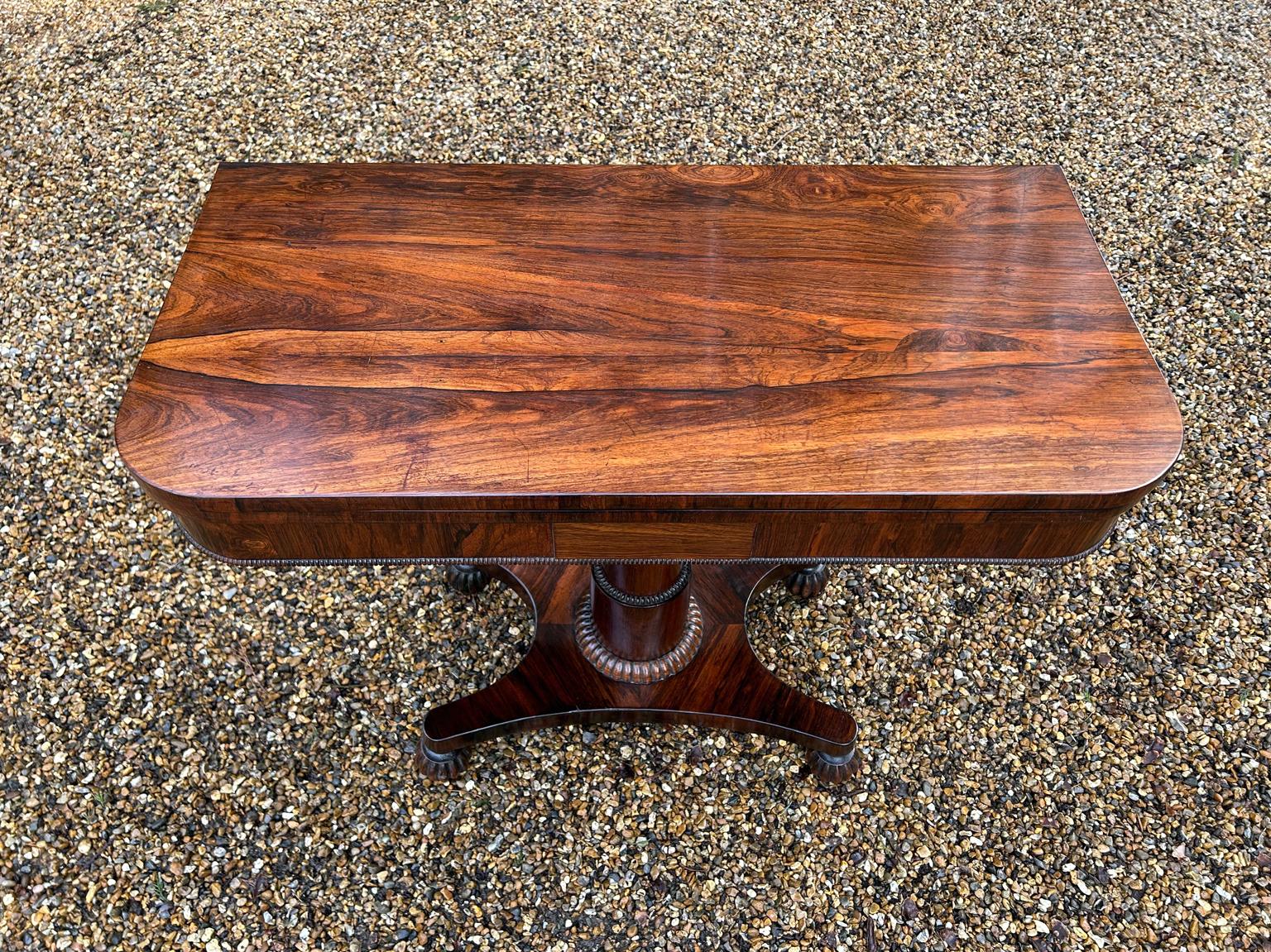 19th Century William IV Rosewood Card Table In Good Condition For Sale In Richmond, Surrey