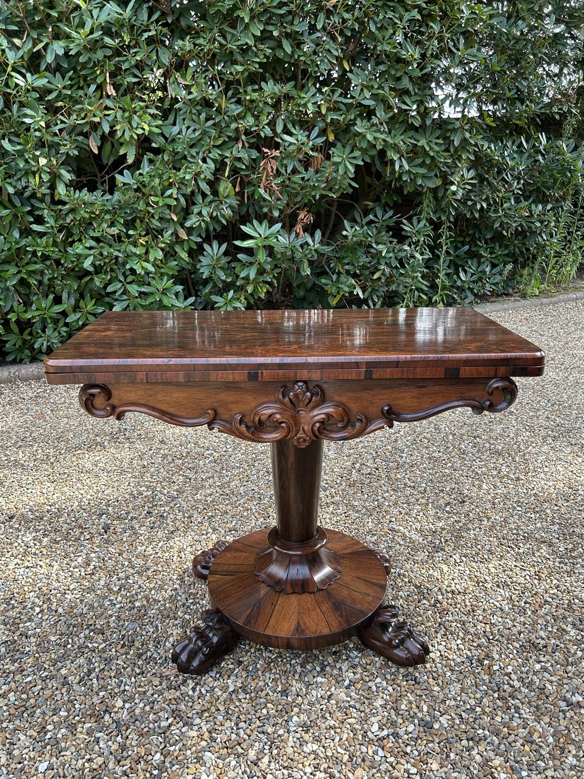 19th Century William IV Rosewood Card Table 1