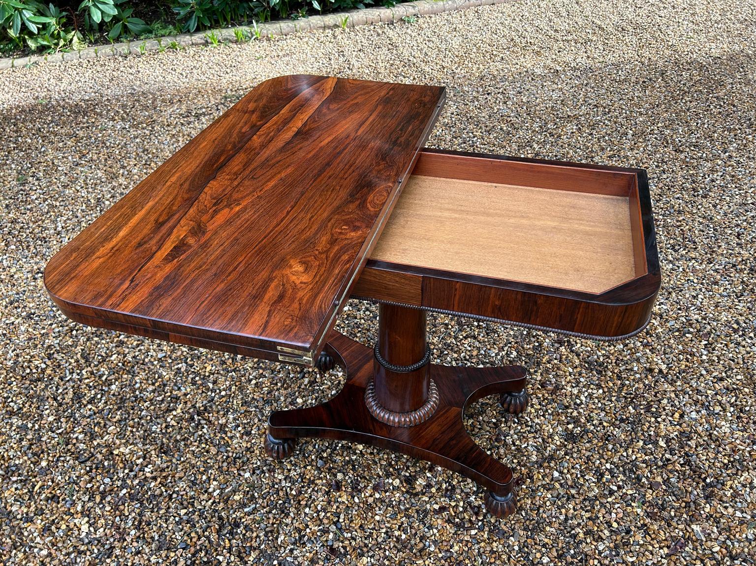 19th Century William IV Rosewood Card Table For Sale 1