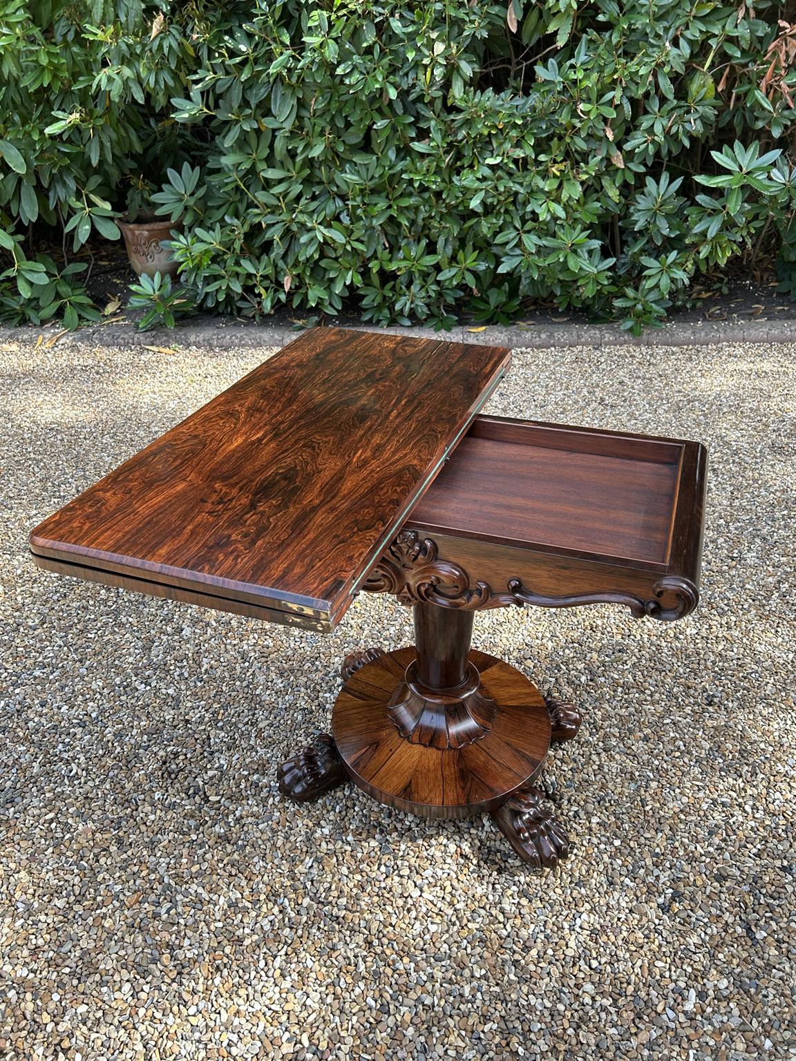 19th Century William IV Rosewood Card Table 2