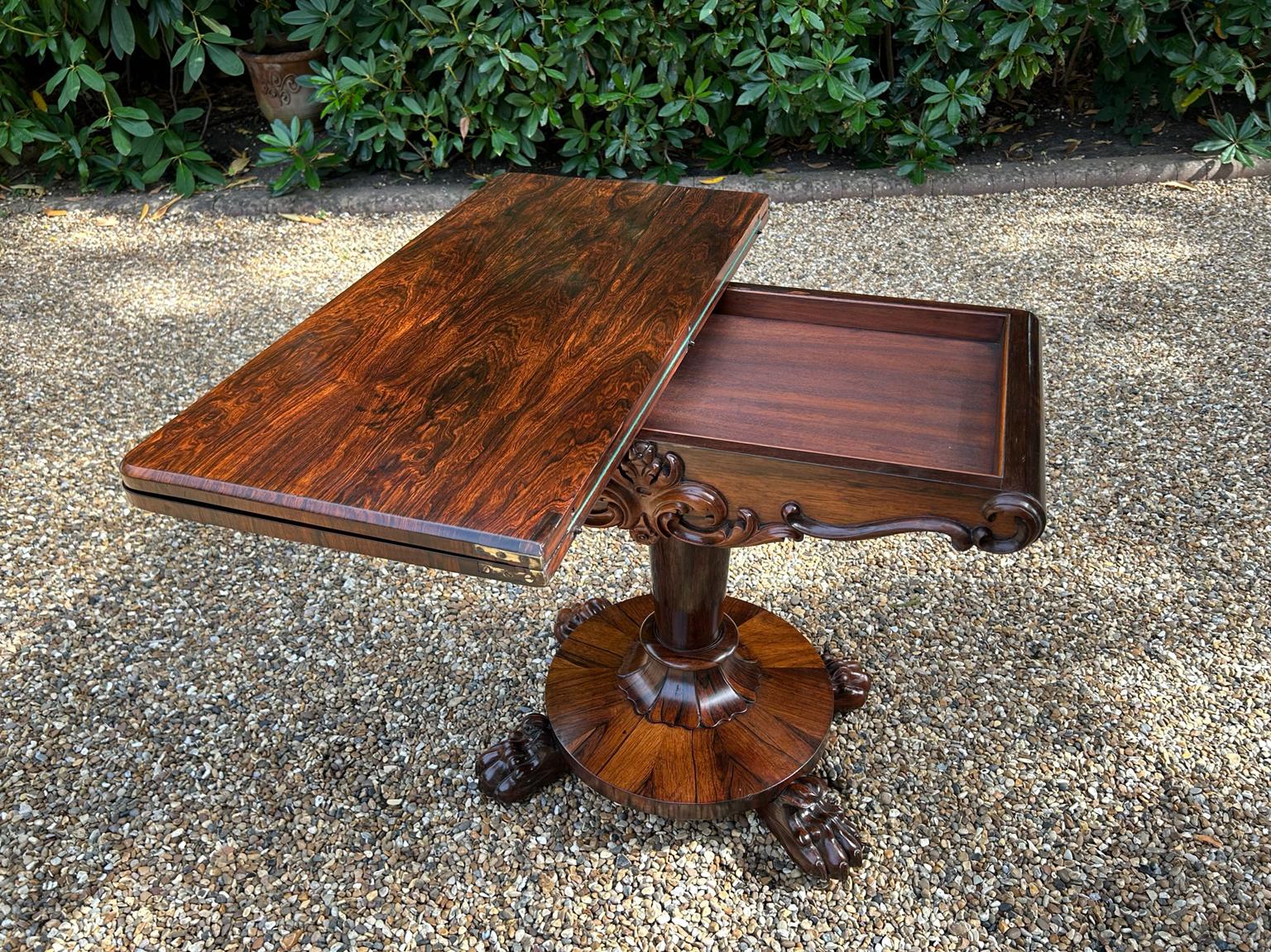 19th Century William IV Rosewood Card Table 3