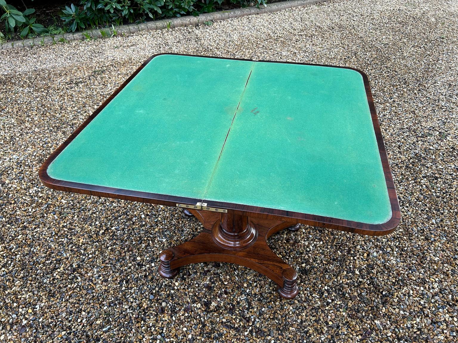 19th Century William IV Rosewood Card Table For Sale 3