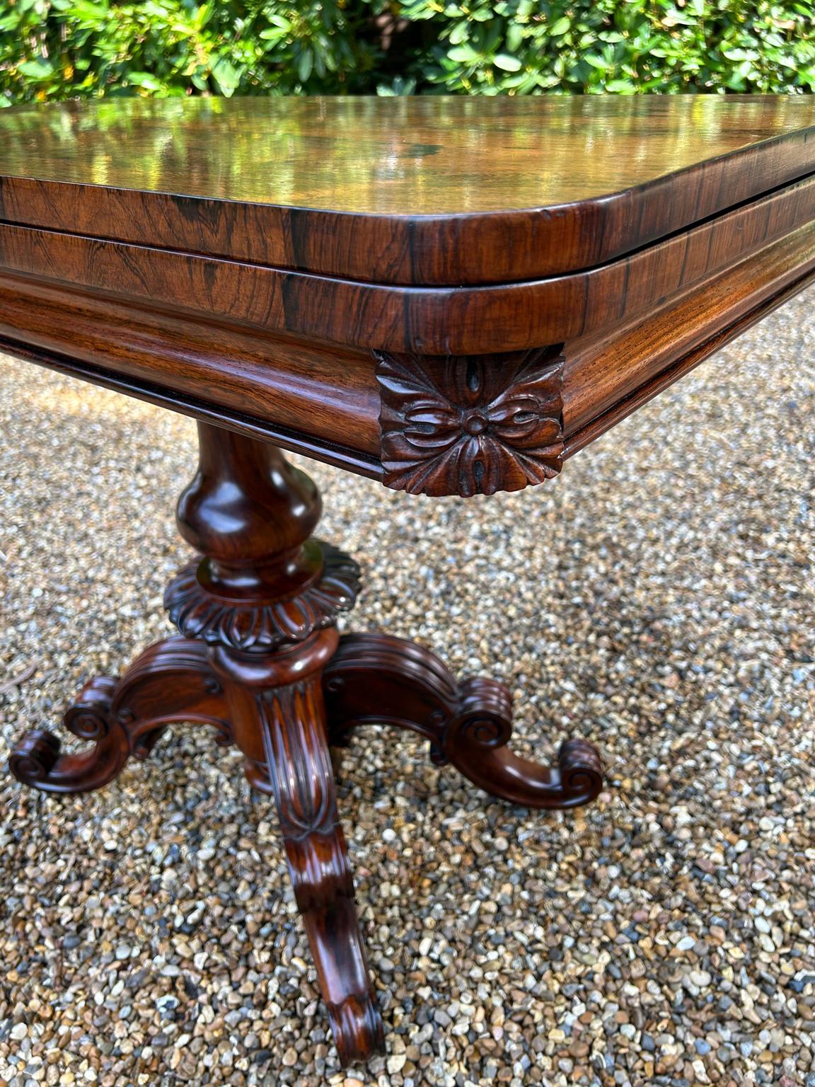 19th Century William IV Rosewood Card Table 4