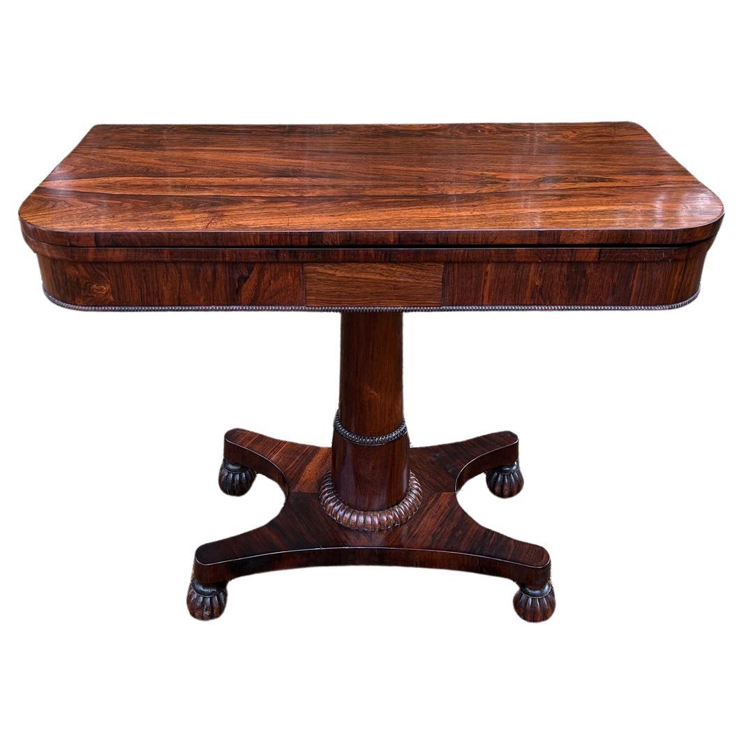 19th Century William IV Rosewood Card Table For Sale