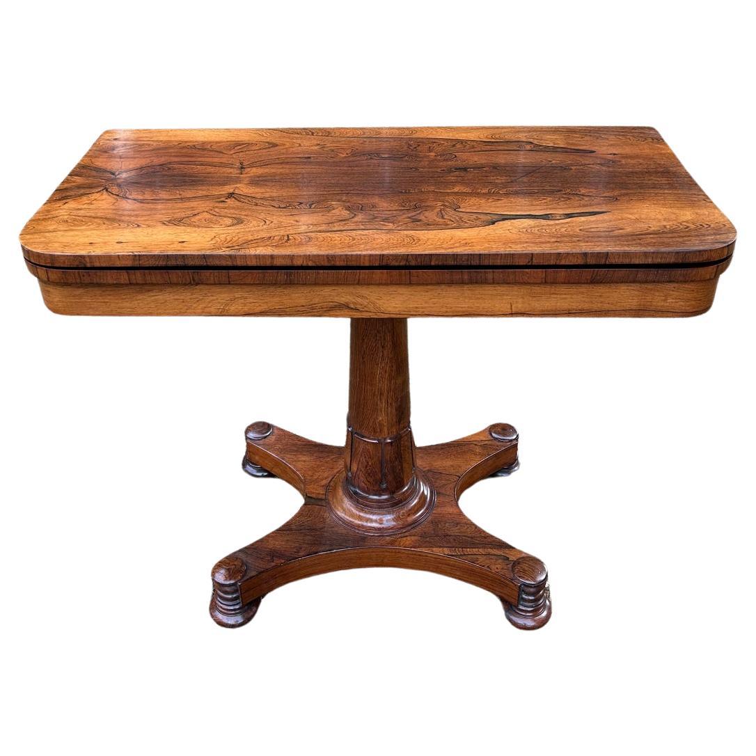 19th Century William IV Rosewood Card Table For Sale
