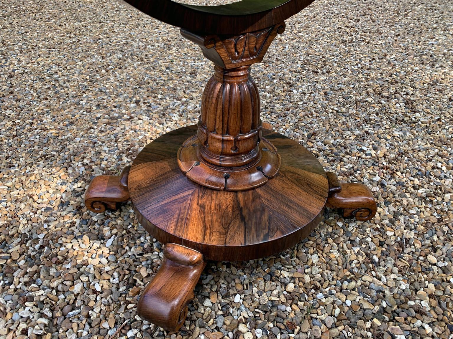 19th Century William IV Rosewood Fold-Over Chess Table 8