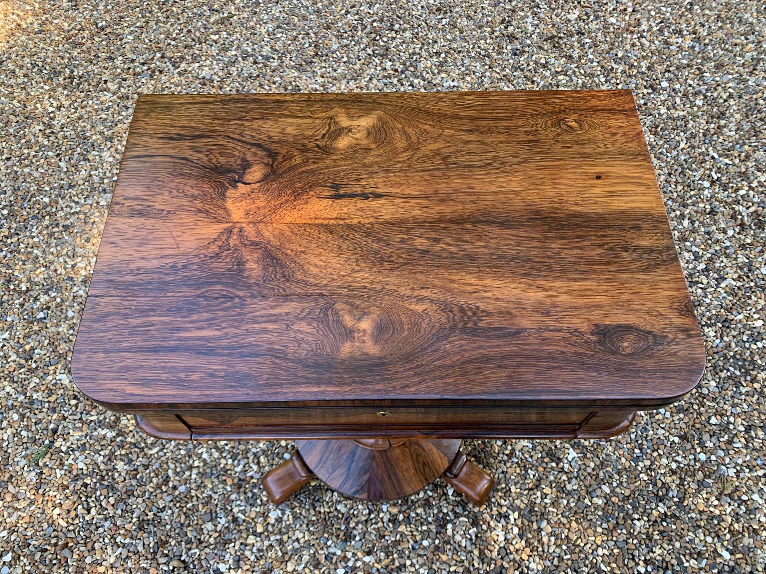 19th Century William IV Rosewood Fold-Over Chess Table 1