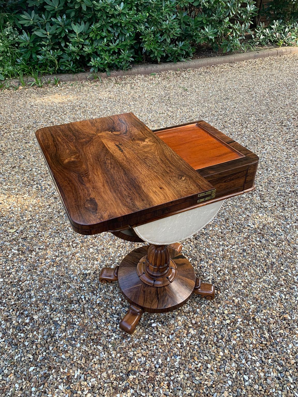 19th Century William IV Rosewood Fold-Over Chess Table 2