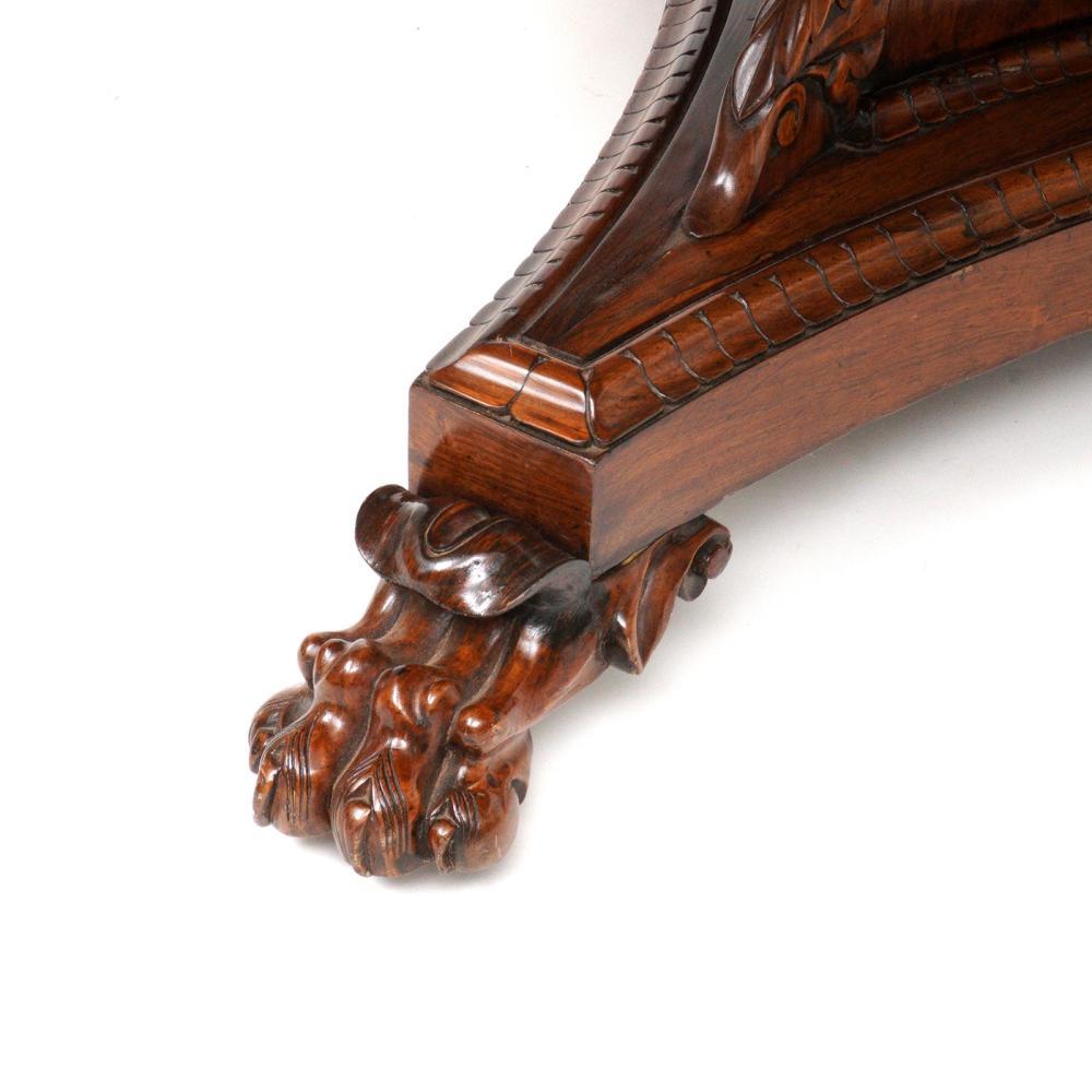19th Century Regency Rosewood Pyramidal Base Center Table In Good Condition For Sale In Essex, MA