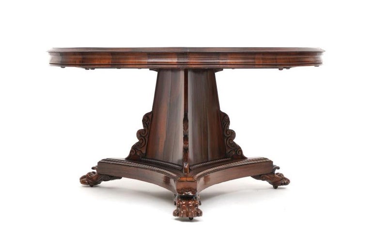 19th Century William IV Rosewood Pyramidal Base Center Table In Good Condition For Sale In Essex, MA