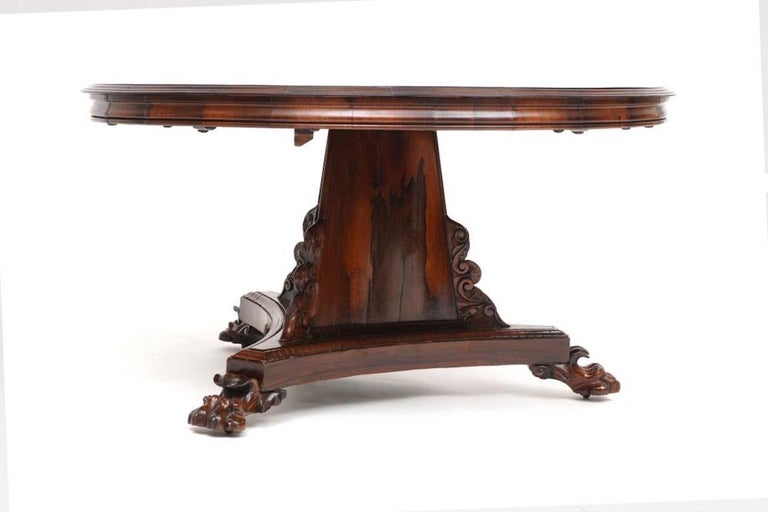 Mahogany 19th Century William IV Rosewood Pyramidal Base Center Table For Sale
