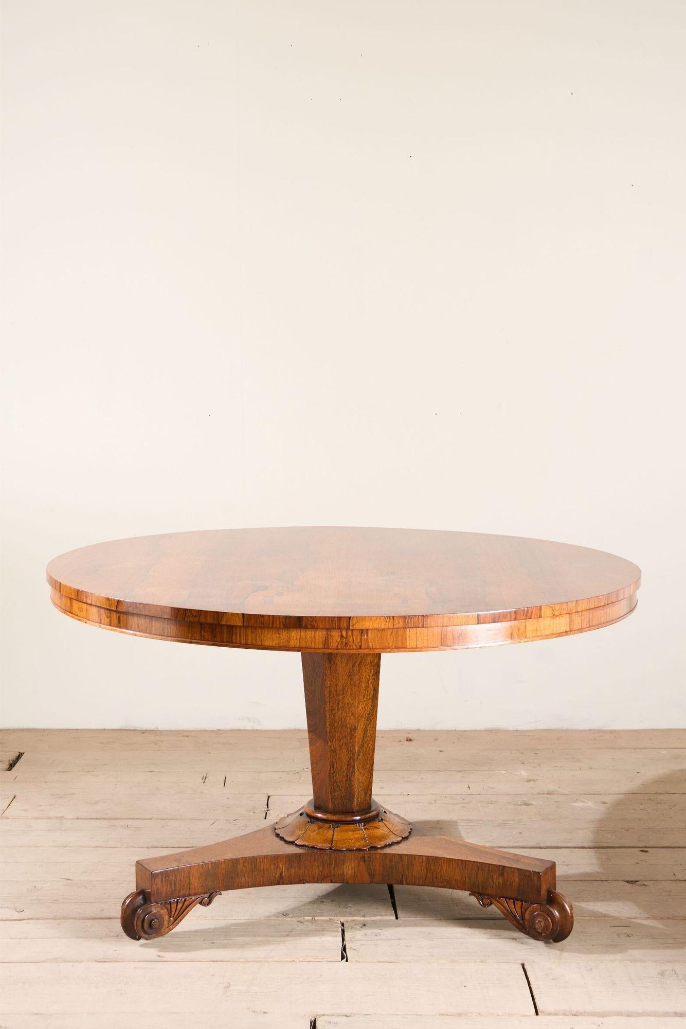 19th Century 19th century William IV Rosewood tilt top centre table For Sale