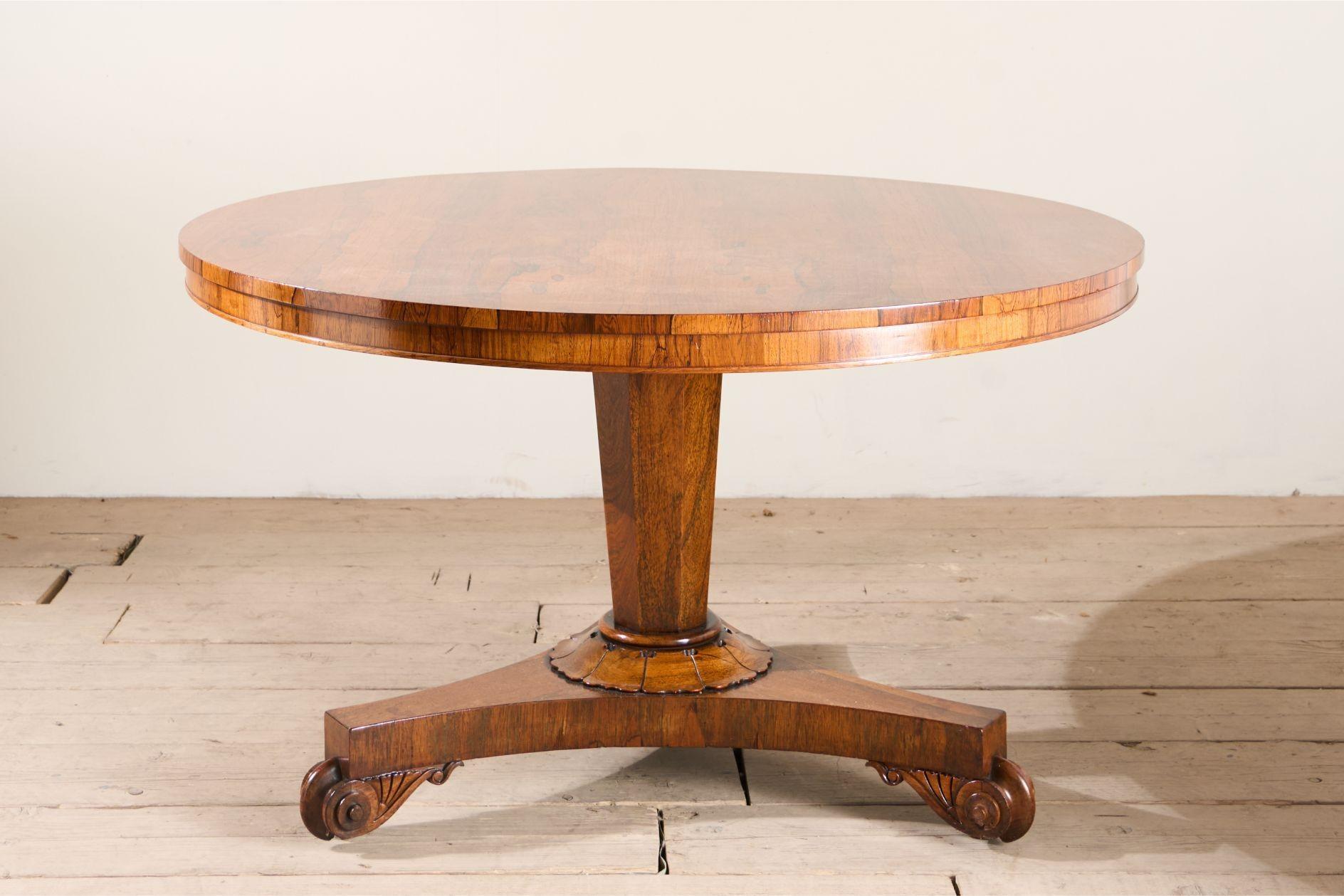 19th century William IV Rosewood tilt top centre table For Sale 2