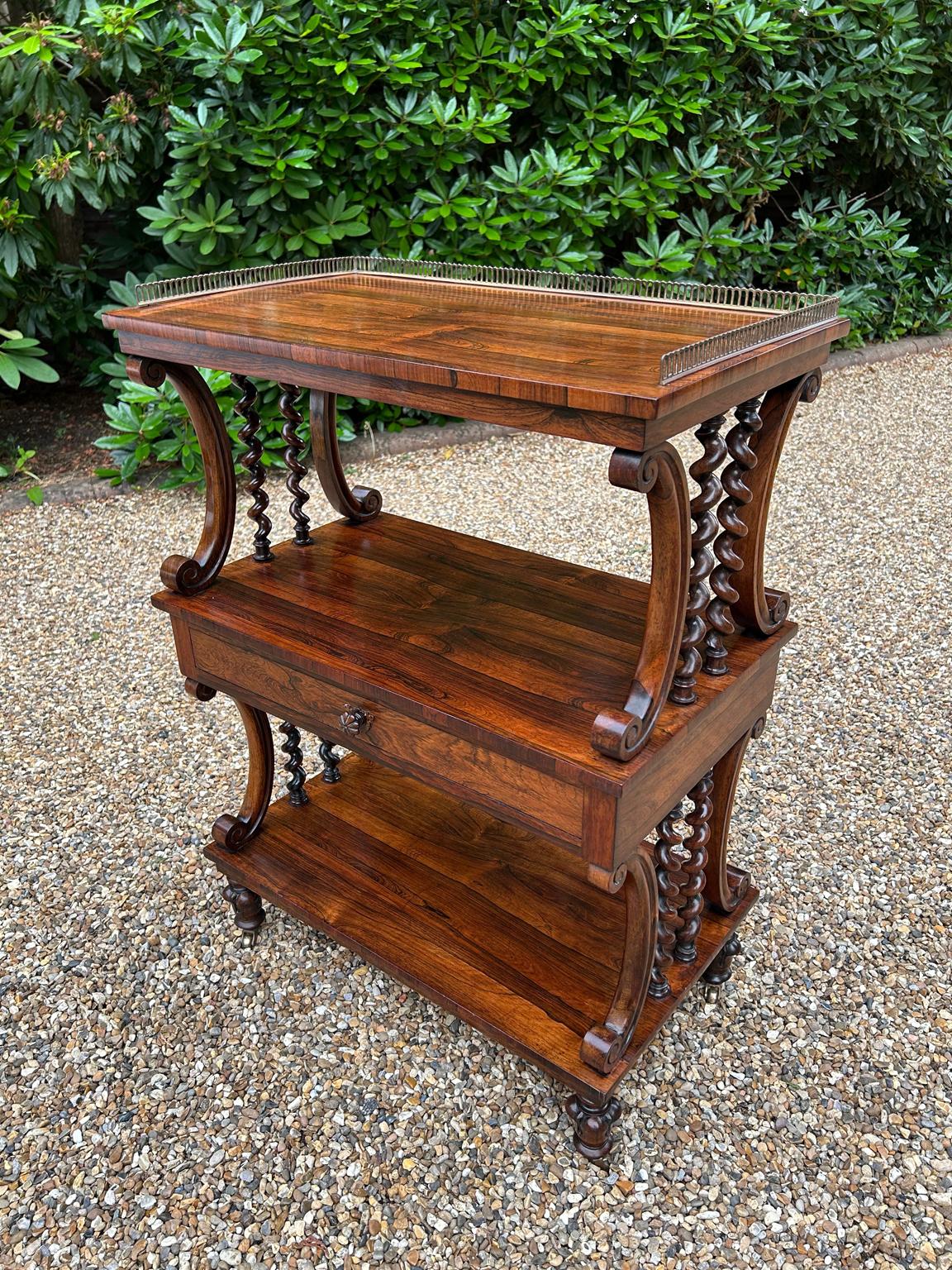 Hand-Crafted 19th Century William IV Rosewood Whatnot