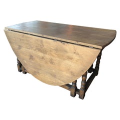 19th Century William IV Scotland Oak Drop-Leaf Table, 1830s-1840s