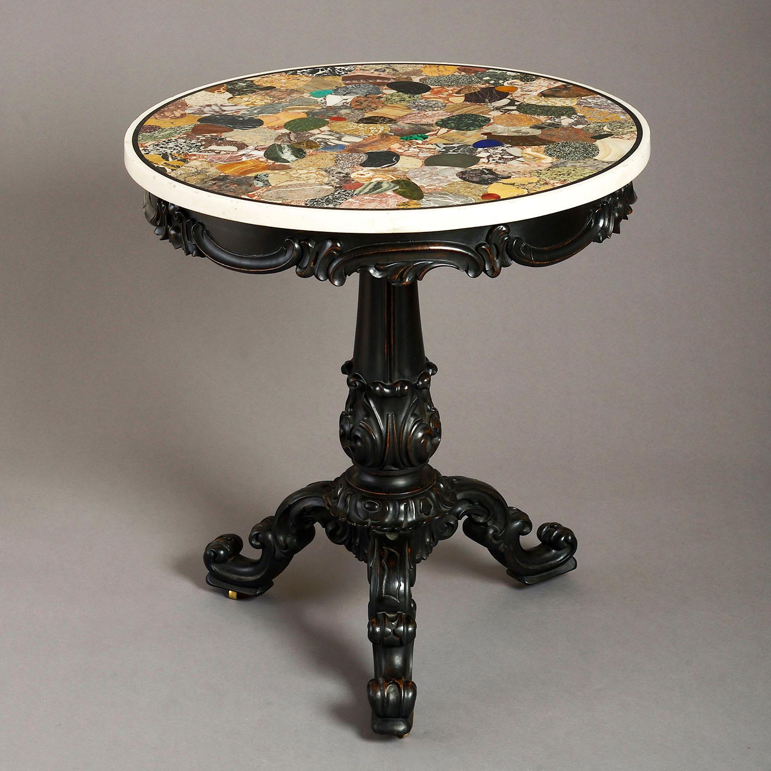 English 19th Century William IV Specimen Marble Centre Table
