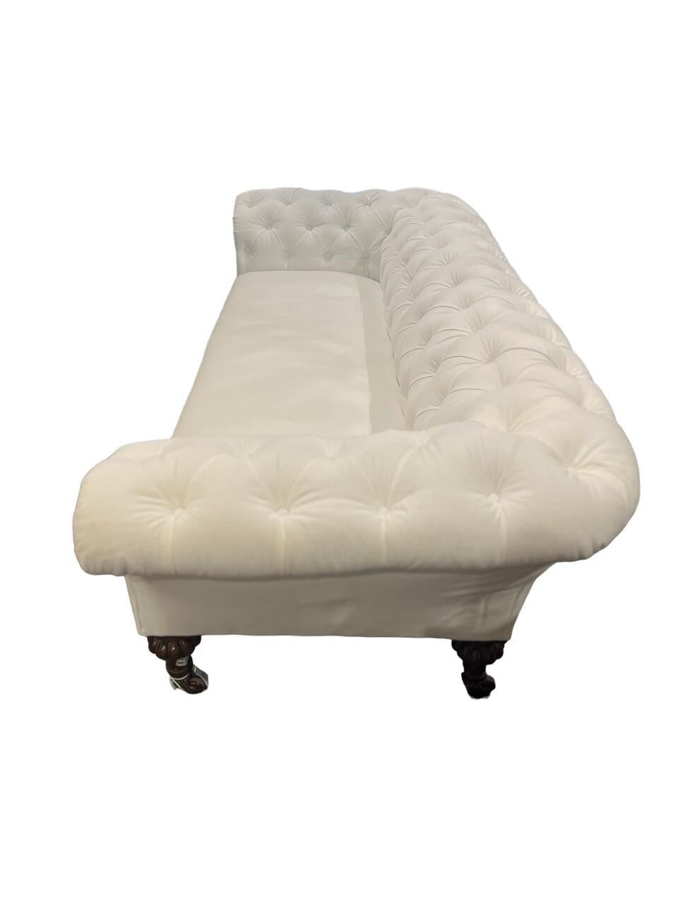 Sofá Chesterfield Blanco Estilo Guillermo IV Siglo XIX Inglés en venta