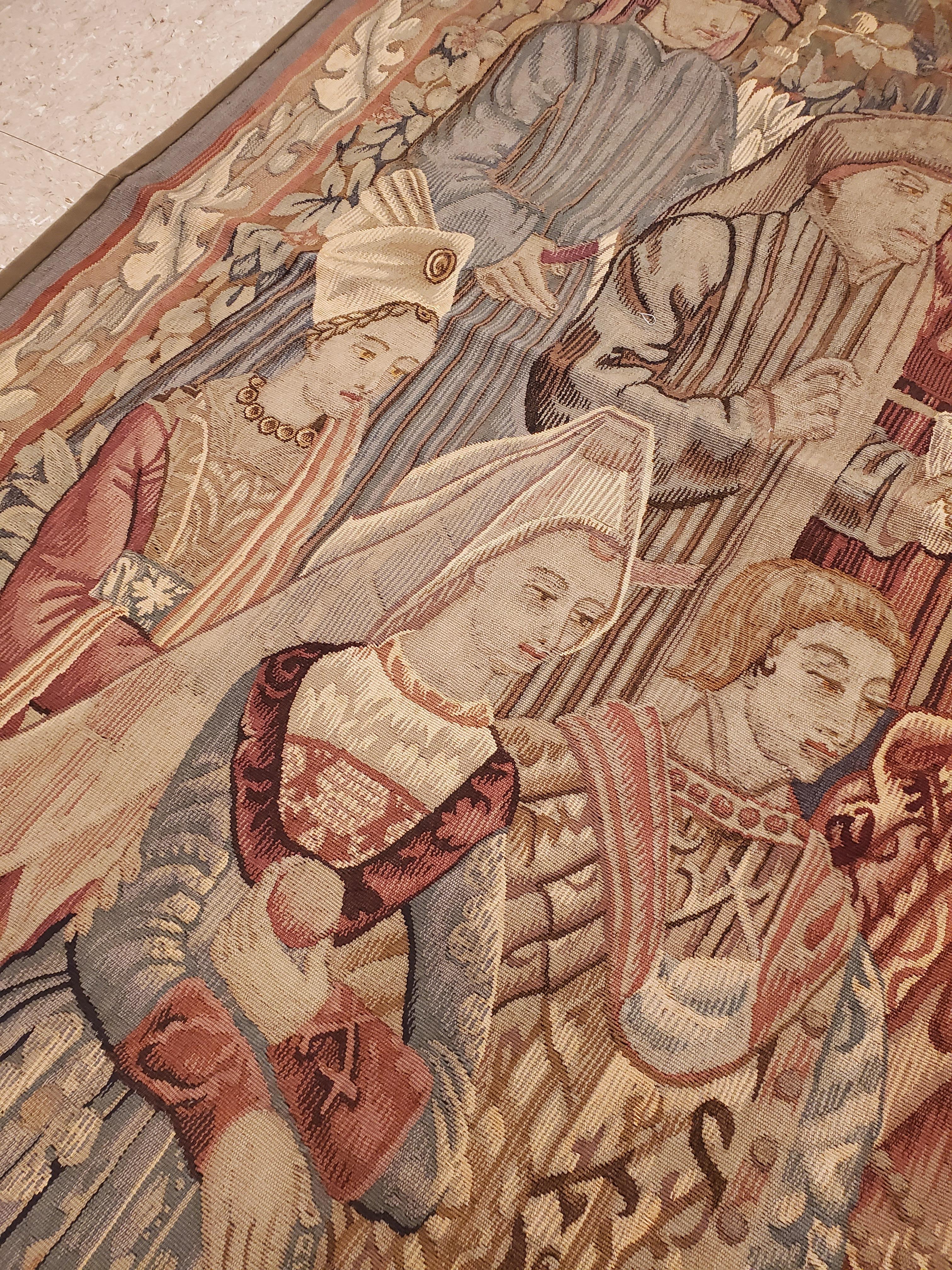 19th Century William Morris Style Tapestry, Handmade, Earth tones, Rust 2