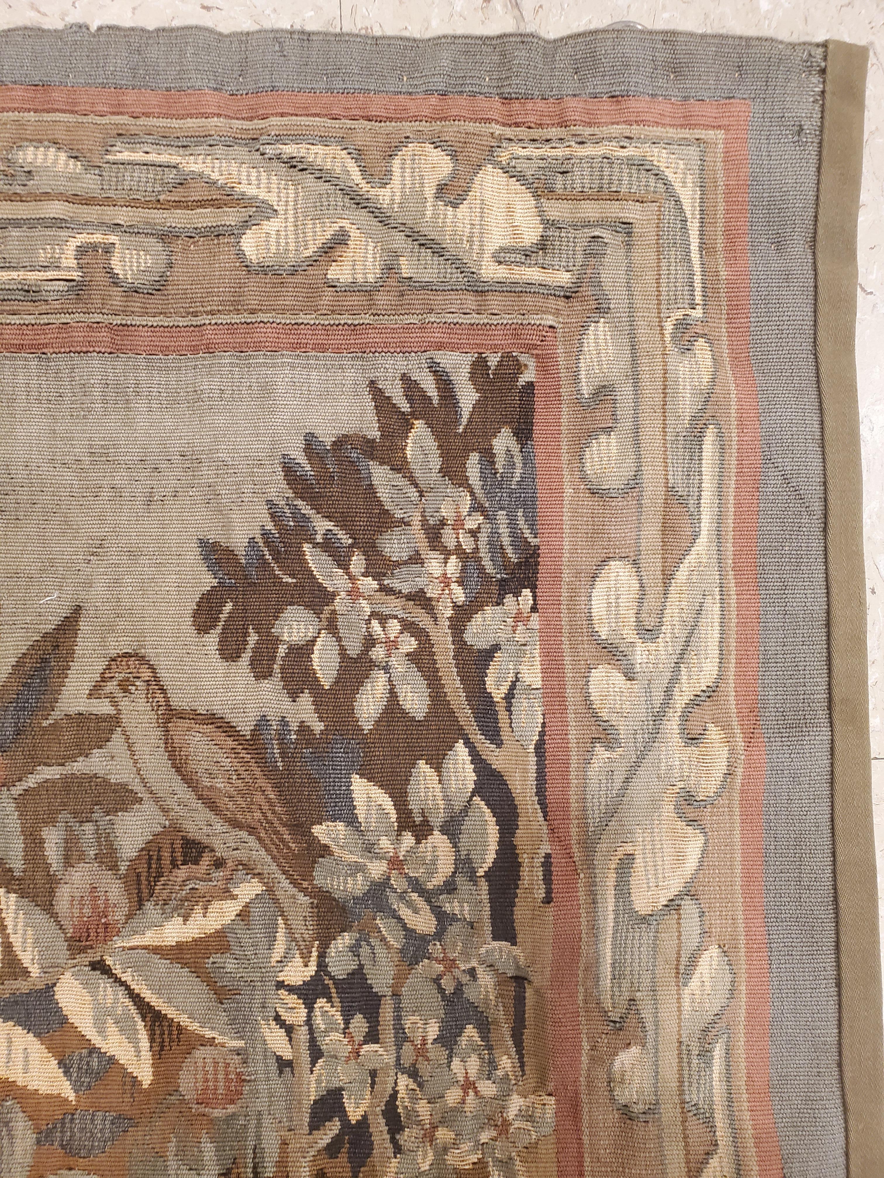 19th Century William Morris Style Tapestry, Handmade, Earth tones, Rust 5