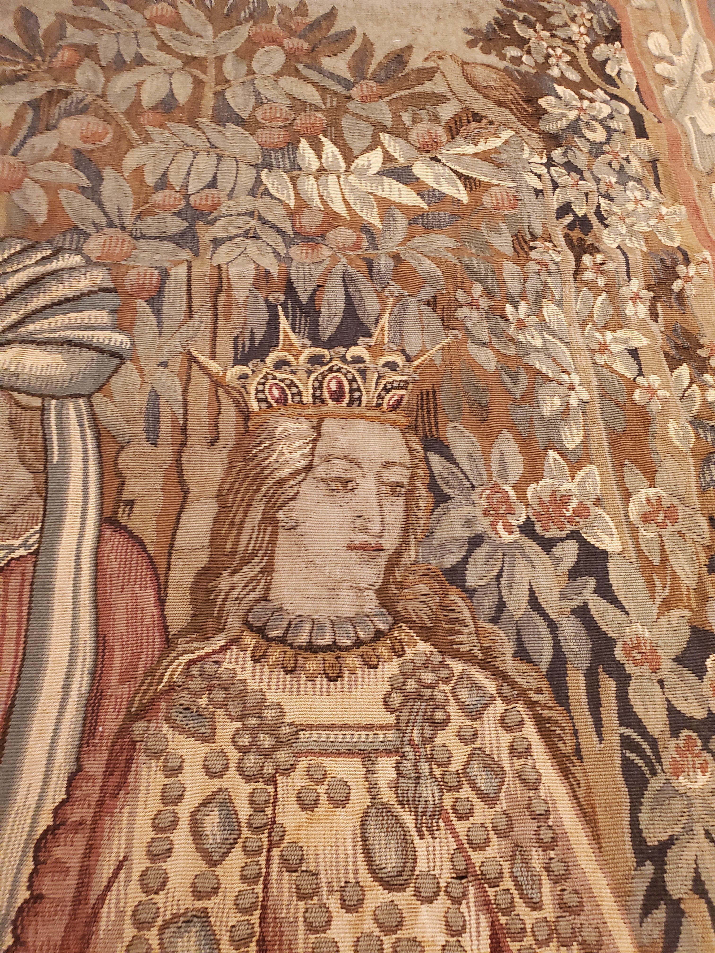 19th Century William Morris Style Tapestry, Handmade, Earth tones, Rust 1