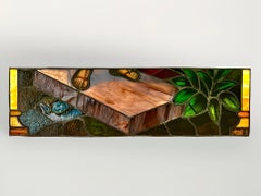 19th Century William Reith Stained Glass Church Window Panel or Transom