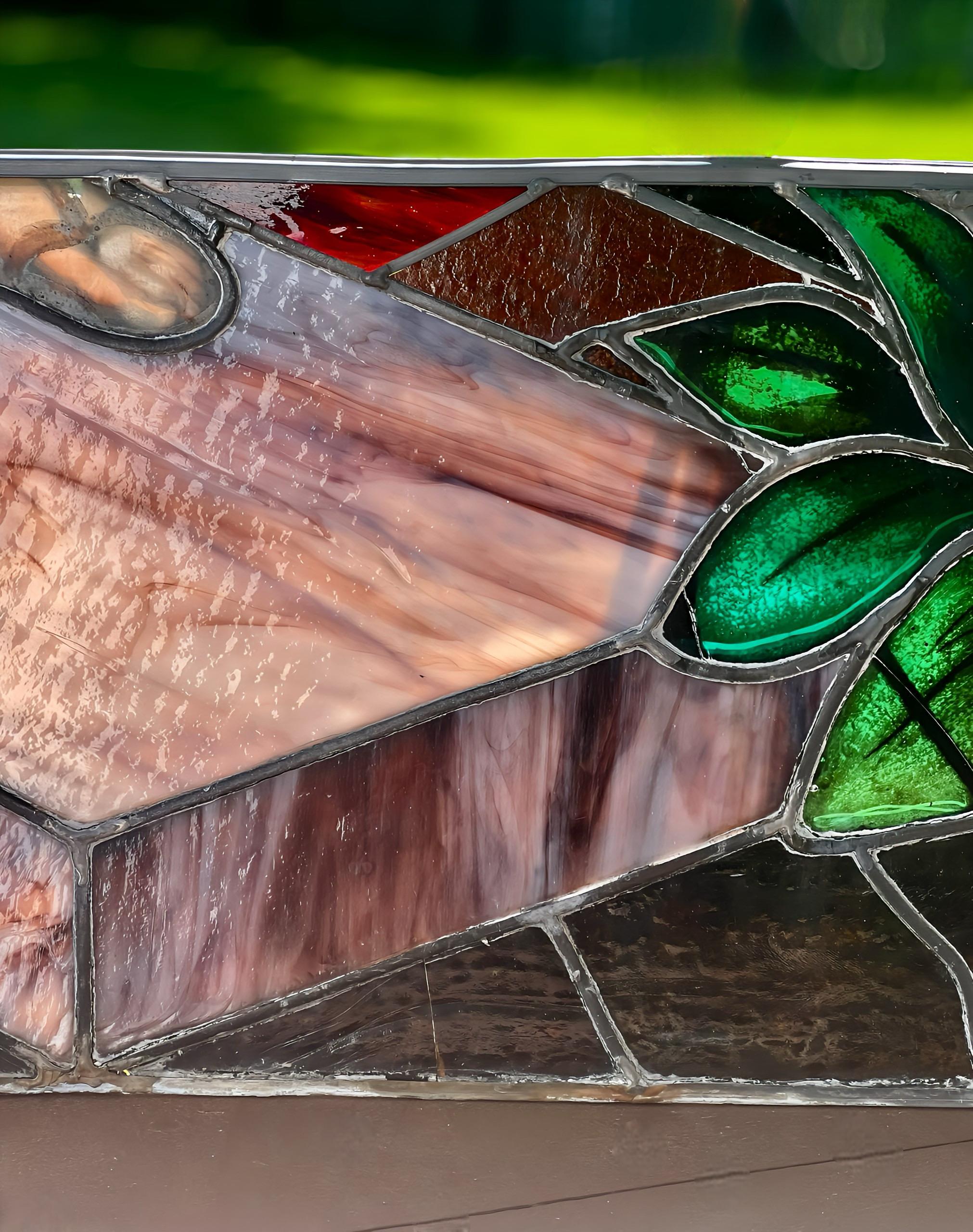William Reith Buntglas- Kirchenfensterpaneel oder Transom aus dem 19. Jahrhundert im Angebot 3