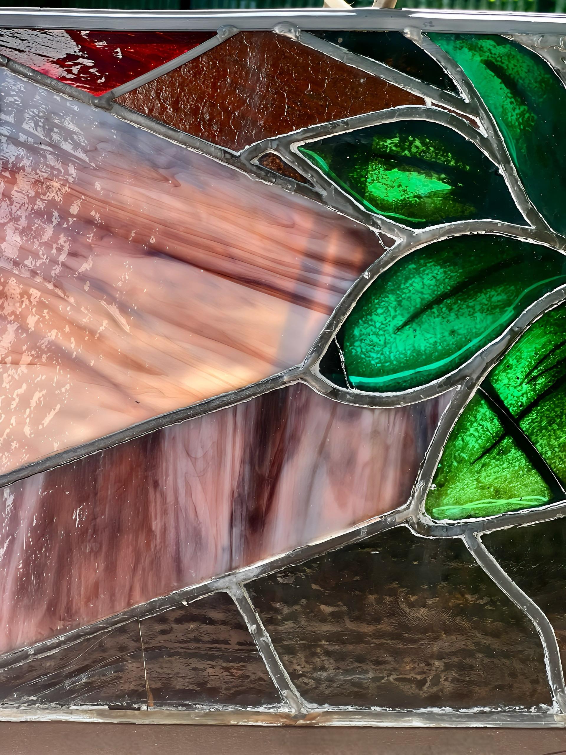 William Reith Buntglas- Kirchenfensterpaneel oder Transom aus dem 19. Jahrhundert im Angebot 4