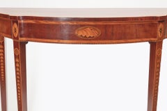 19th Century William Sheraton mahogany bow front demilune table