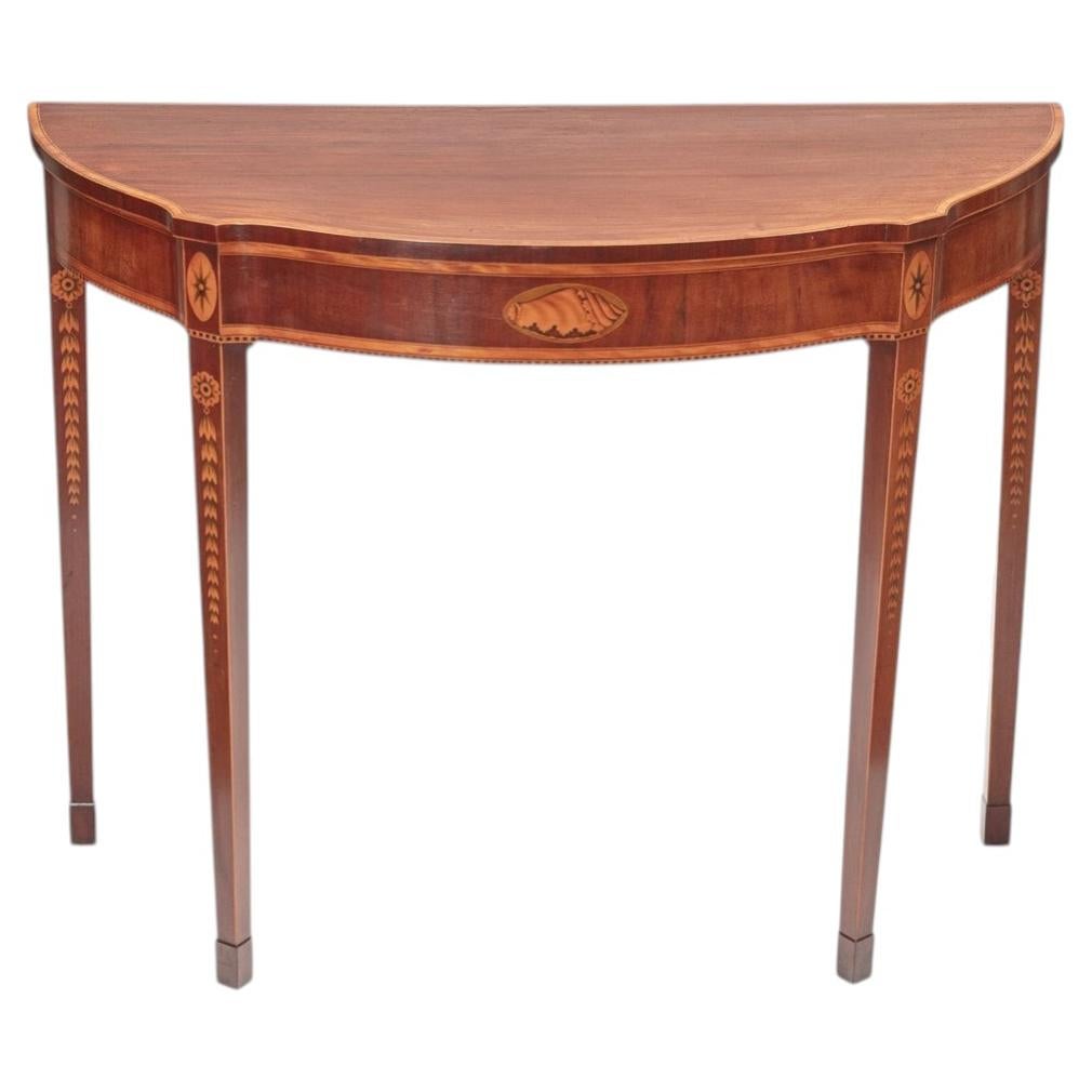 19th Century William Sheraton mahogany bow front demilune table